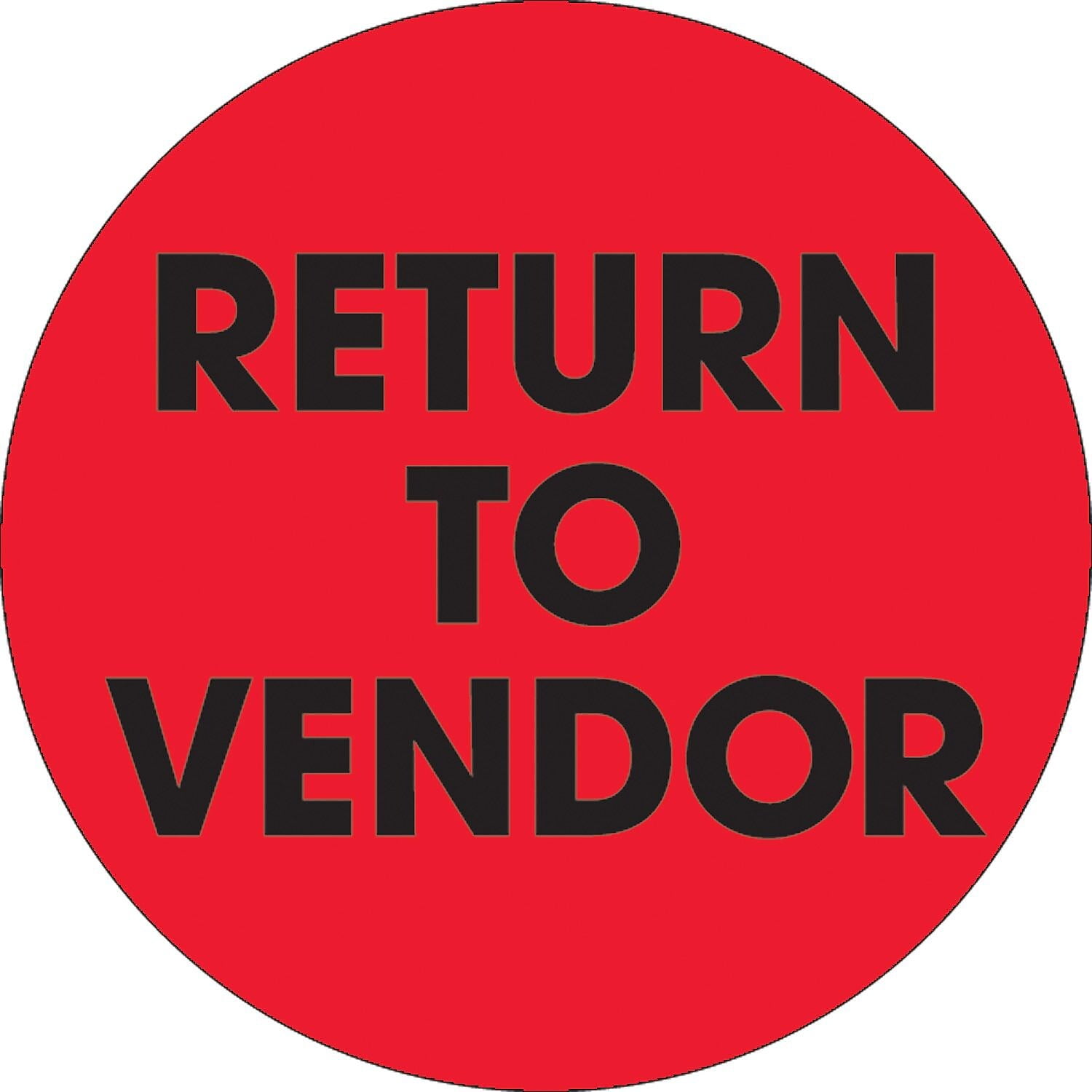 2 in. Circle - Return To Vendor Fluorescent Red Labels