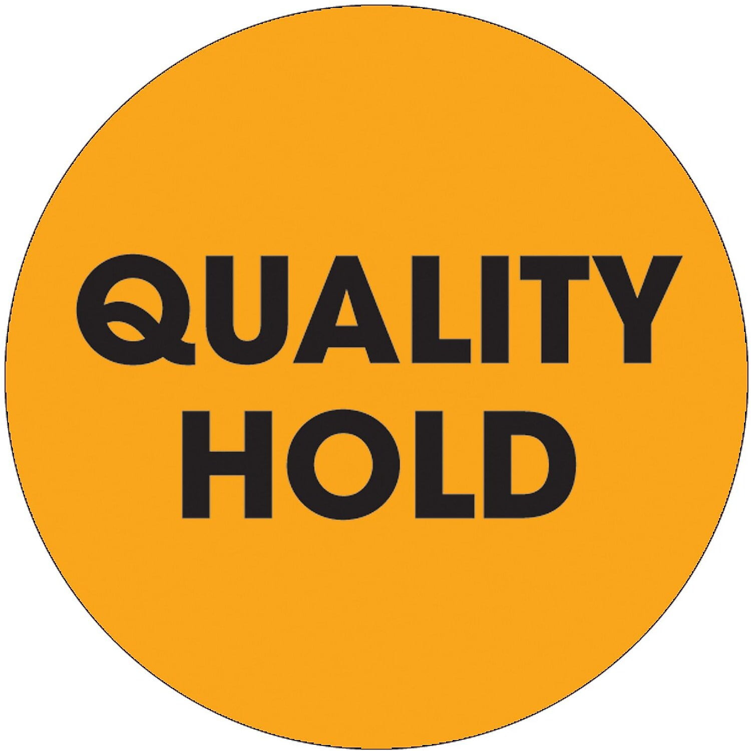 2 in. Circle - Quality Hold Fluorescent Orange Labels - Roll of 500