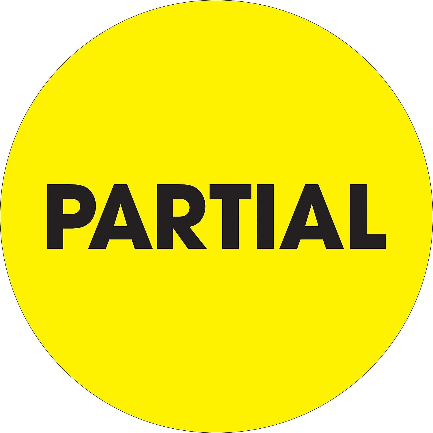 Tape Logic  2 in. Circle - Partial Fluorescent Yellow Labels - Roll of 500