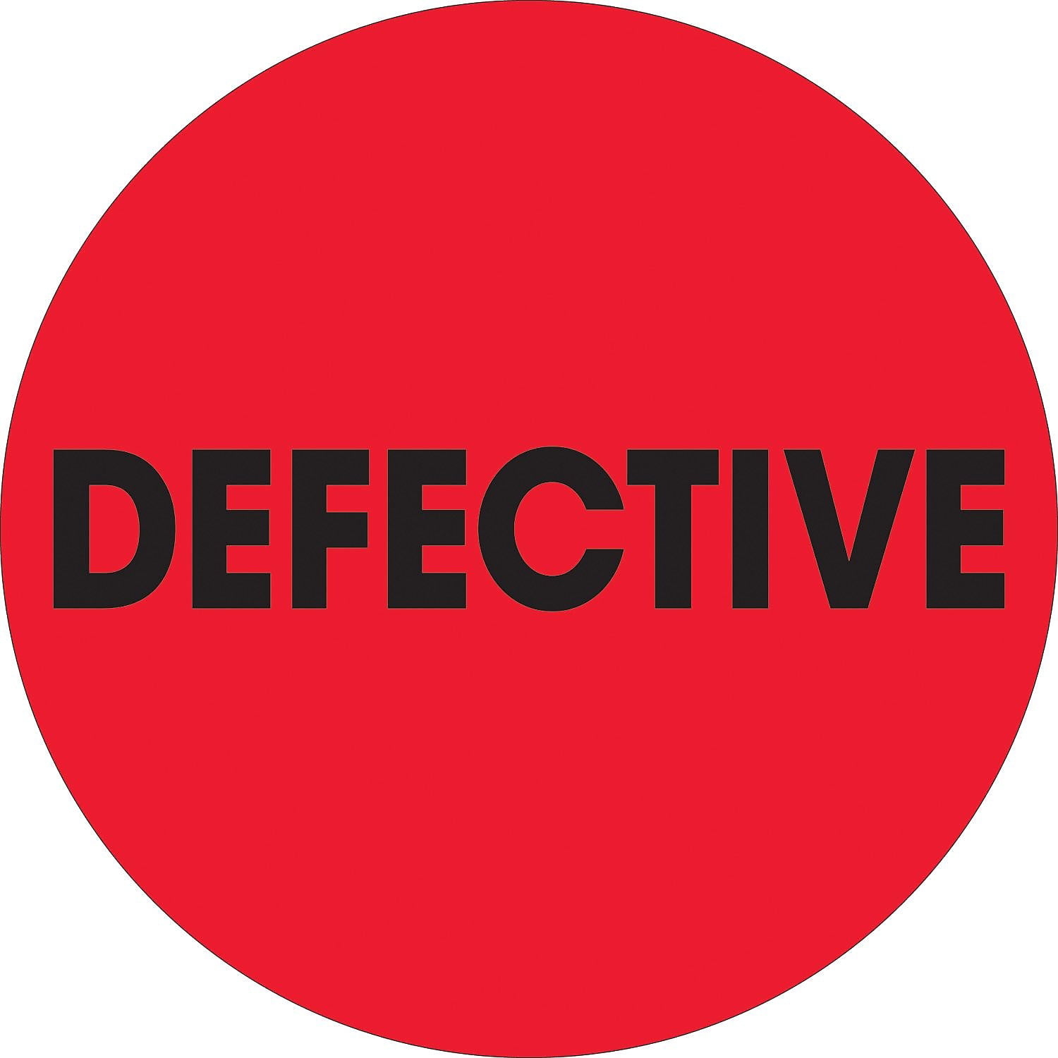 Tape Logic  2 in. Circle - Defective Fluorescent Red Labels - Roll of 500