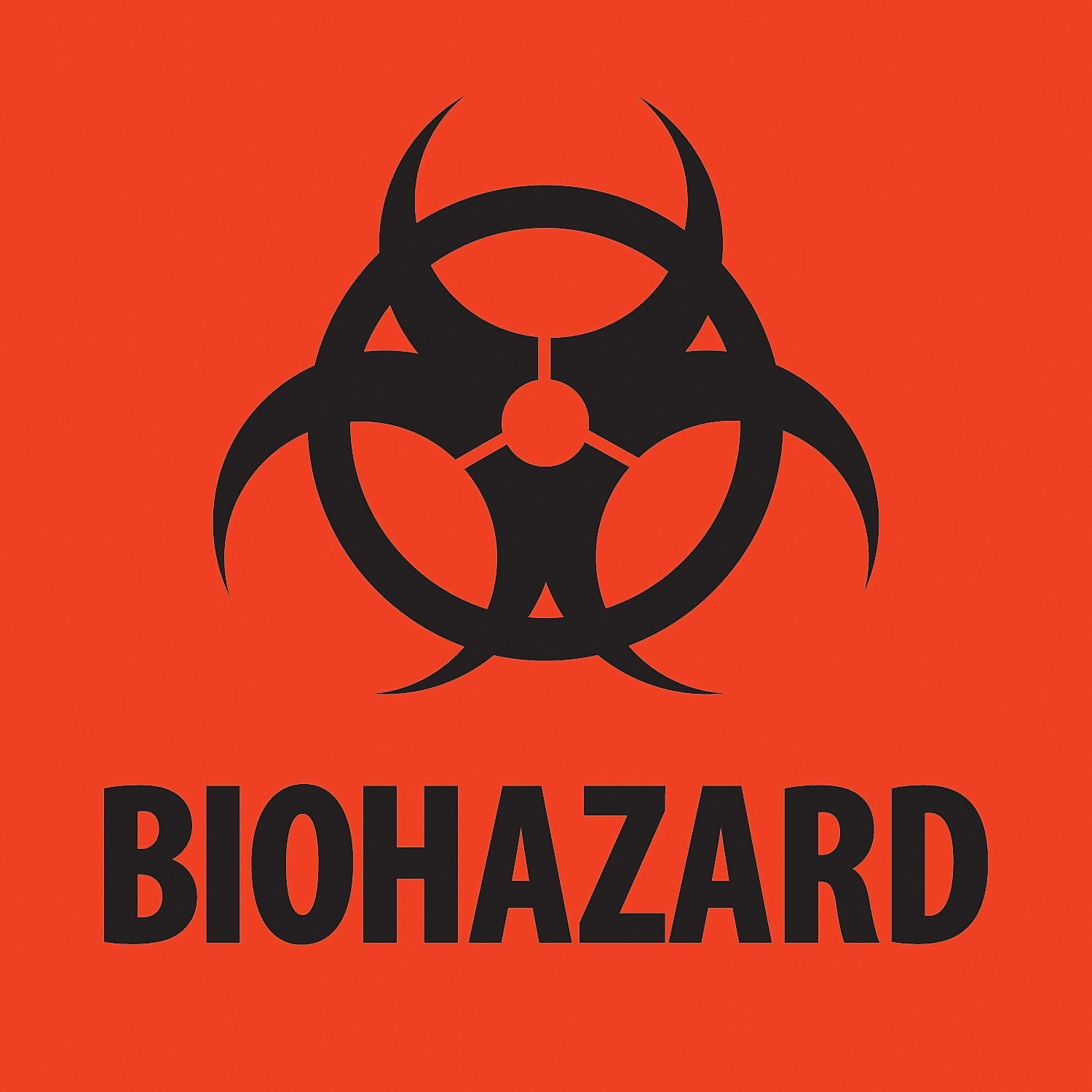 2 x 2 in. - Biohazard Fluorescent Red Labels
