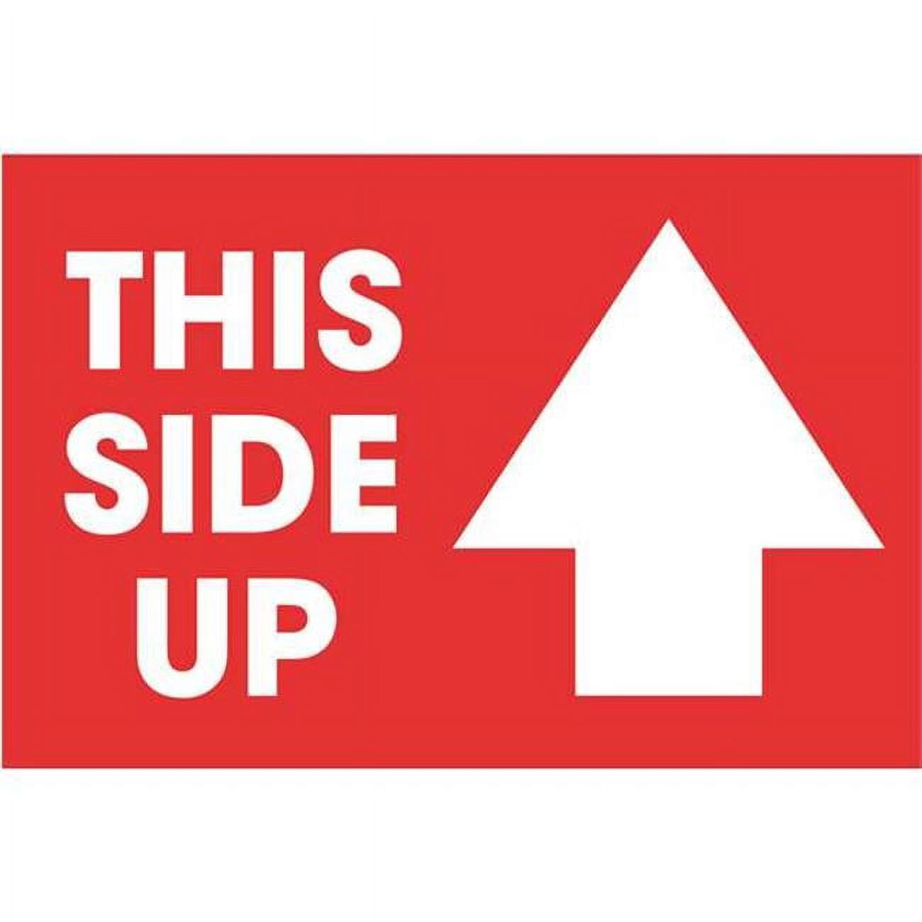 2x3 in. This Side Up Arrow Labels - Red & White - Roll of 500