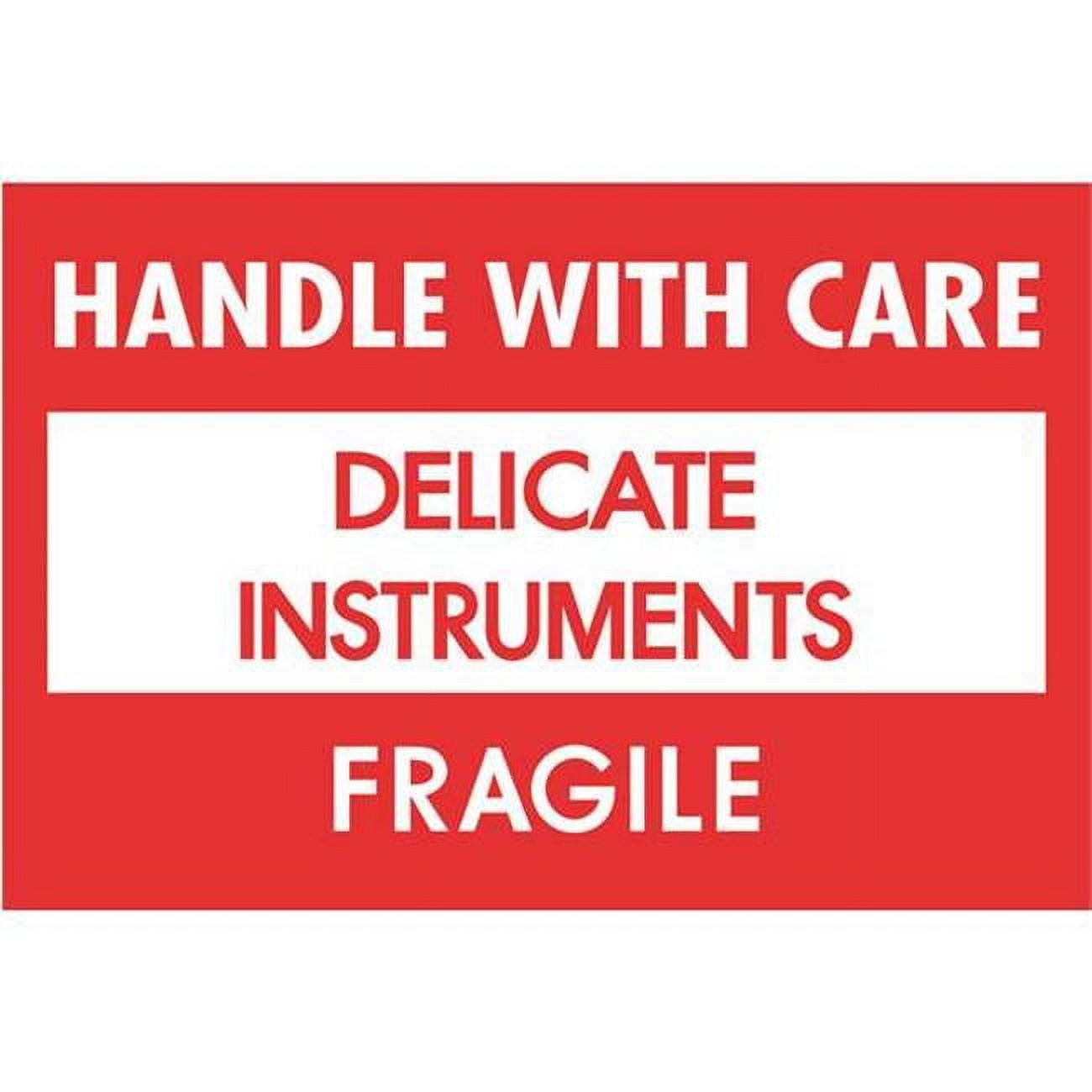 Tape Logic  2 x 3 in. - Delicate Instruments - HWC - Fragile Labels, Red & White - Roll of 500
