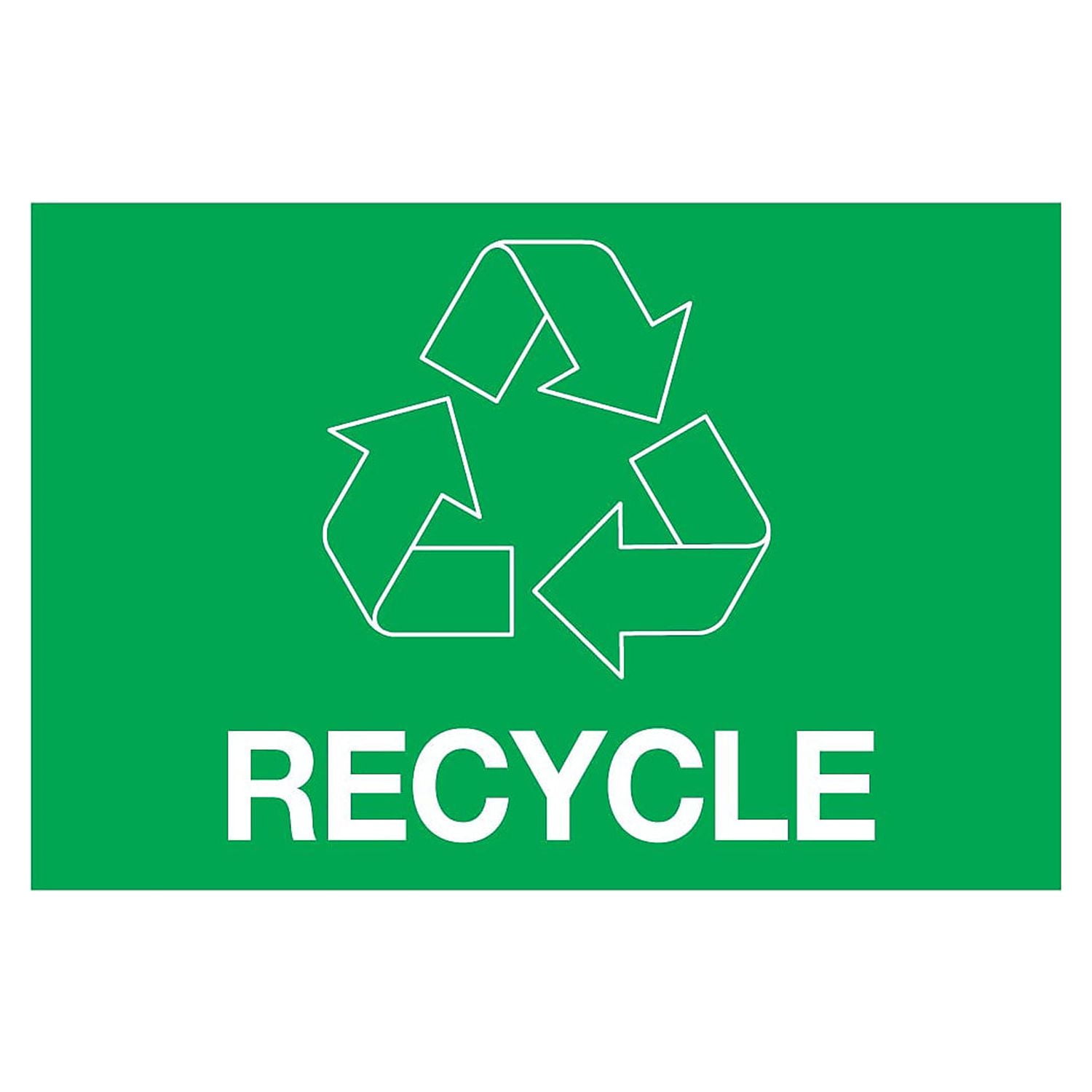 2 x 3 in. Green Rectangle Recycle Labels