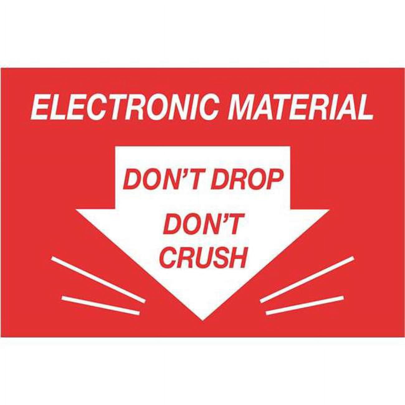 2 x 3 in. - Dont Drop Dont Crush - Electronic Material Labels - Red & White - Roll of 500