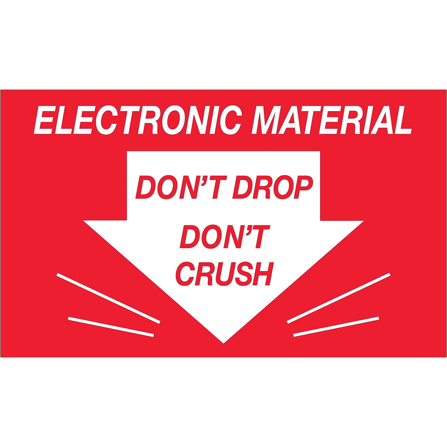 3 x 5 in. - Dont Drop Dont Crush - Electronic Material Labels - Red & White - Roll of 500