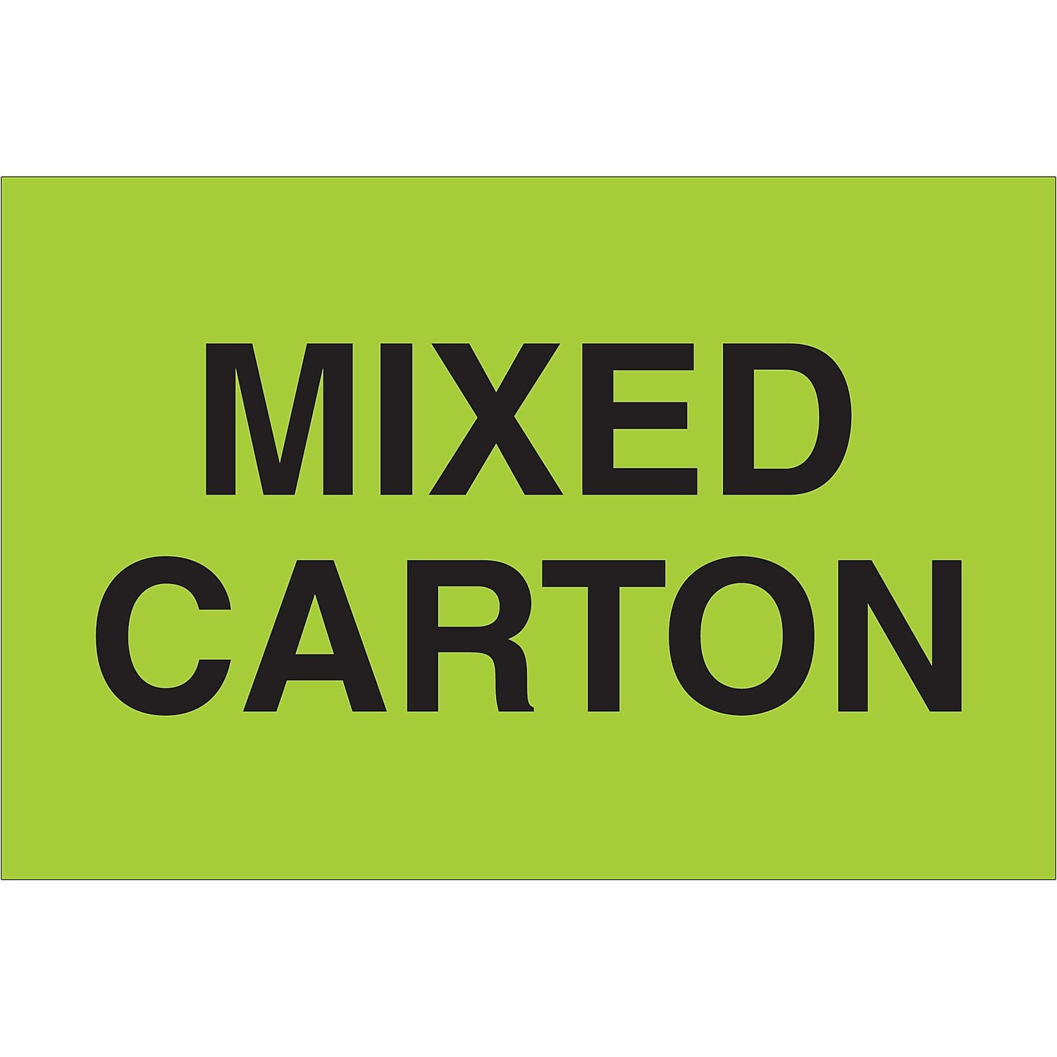 2 x 3 in. - Mixed Carton Fluorescent Green Labels