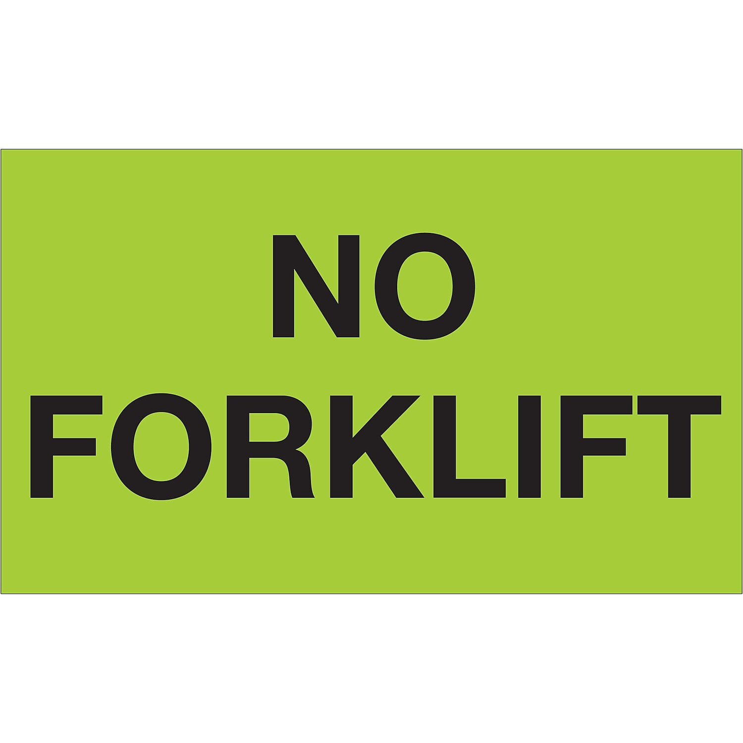 3 x 5 in. - No Forklift Fluorescent Green Labels