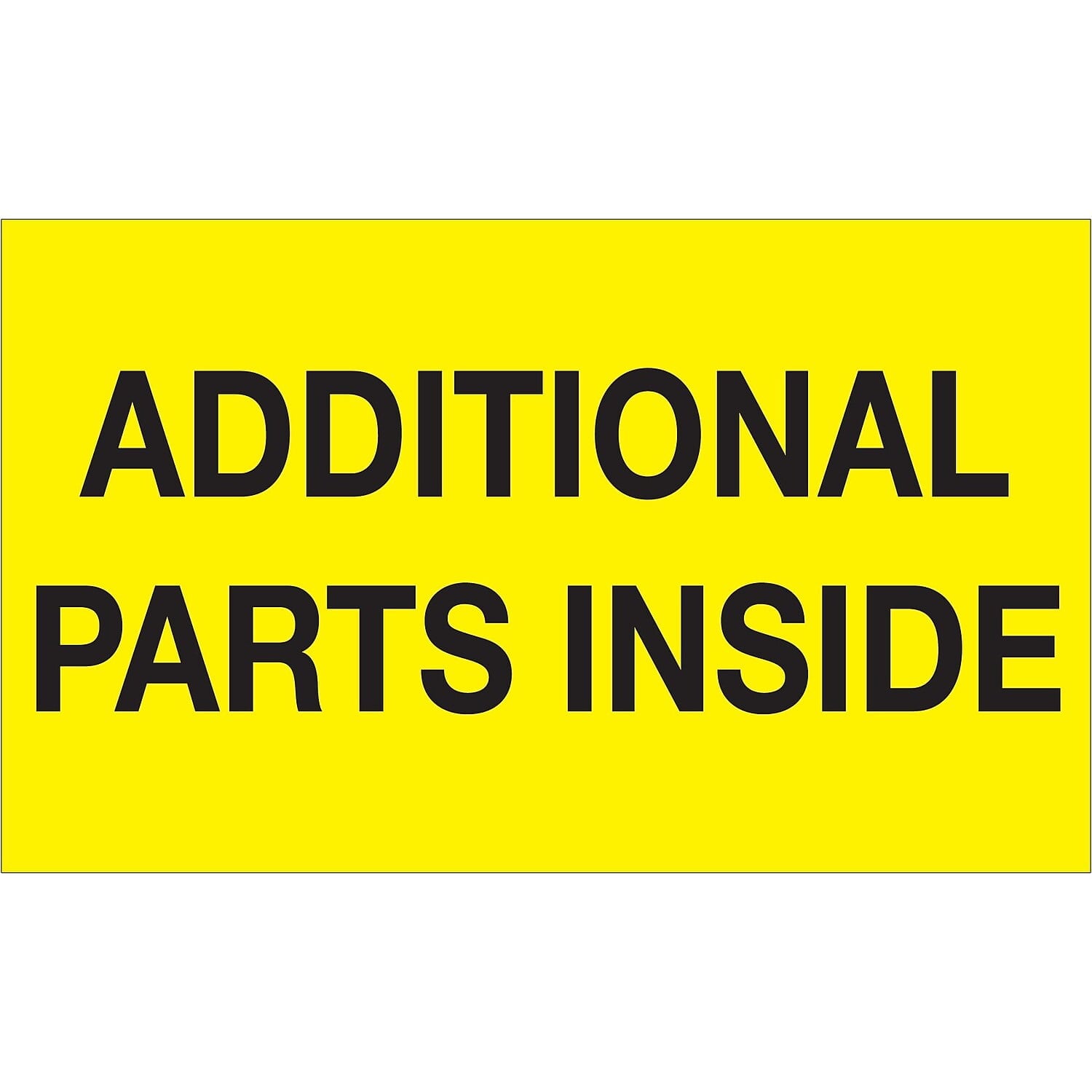 3 x 5 in. - Additional Parts Inside Fluorescent Yellow Labels