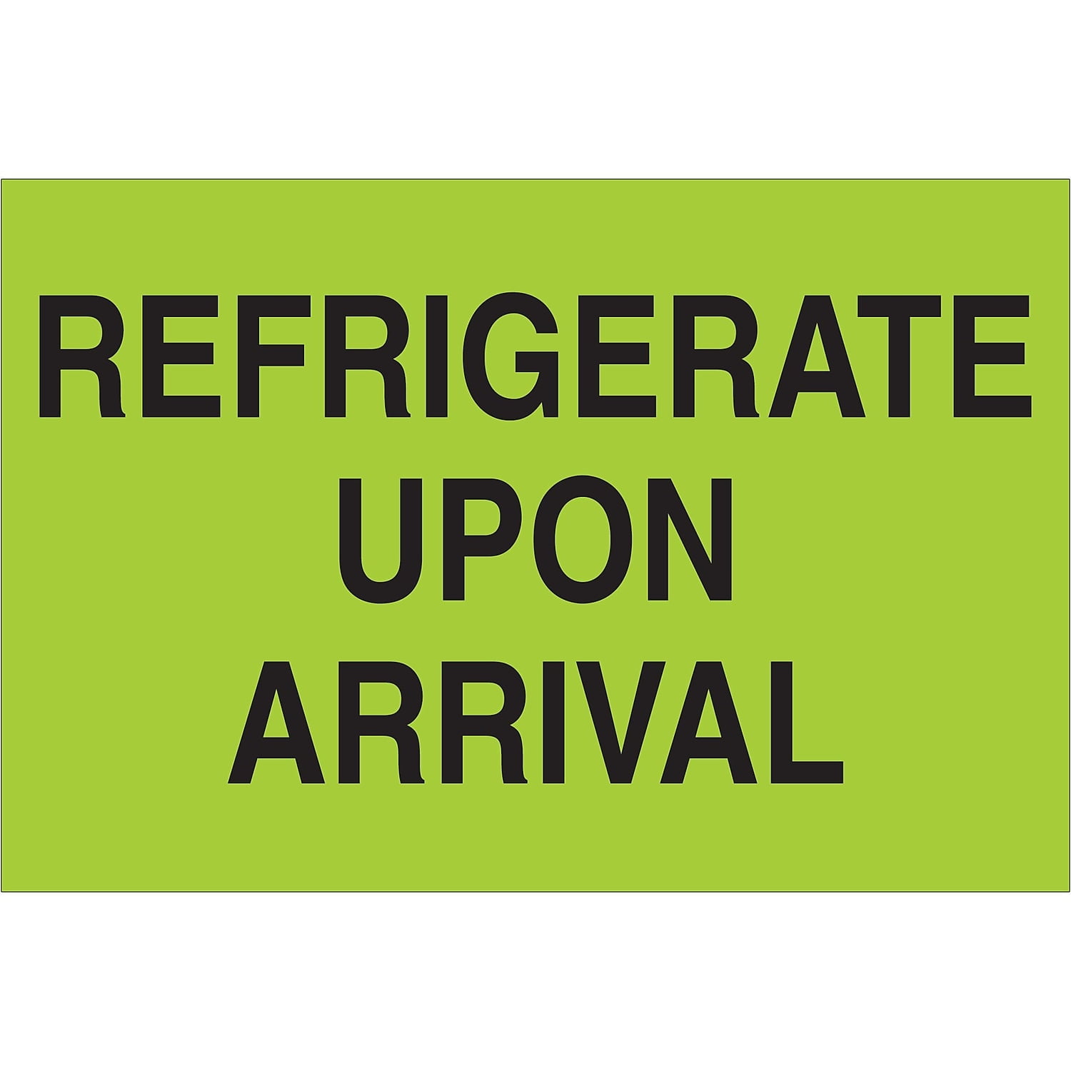 2 x 3 in. - Refrigerate Upon Arrival Fluorescent Green Labels