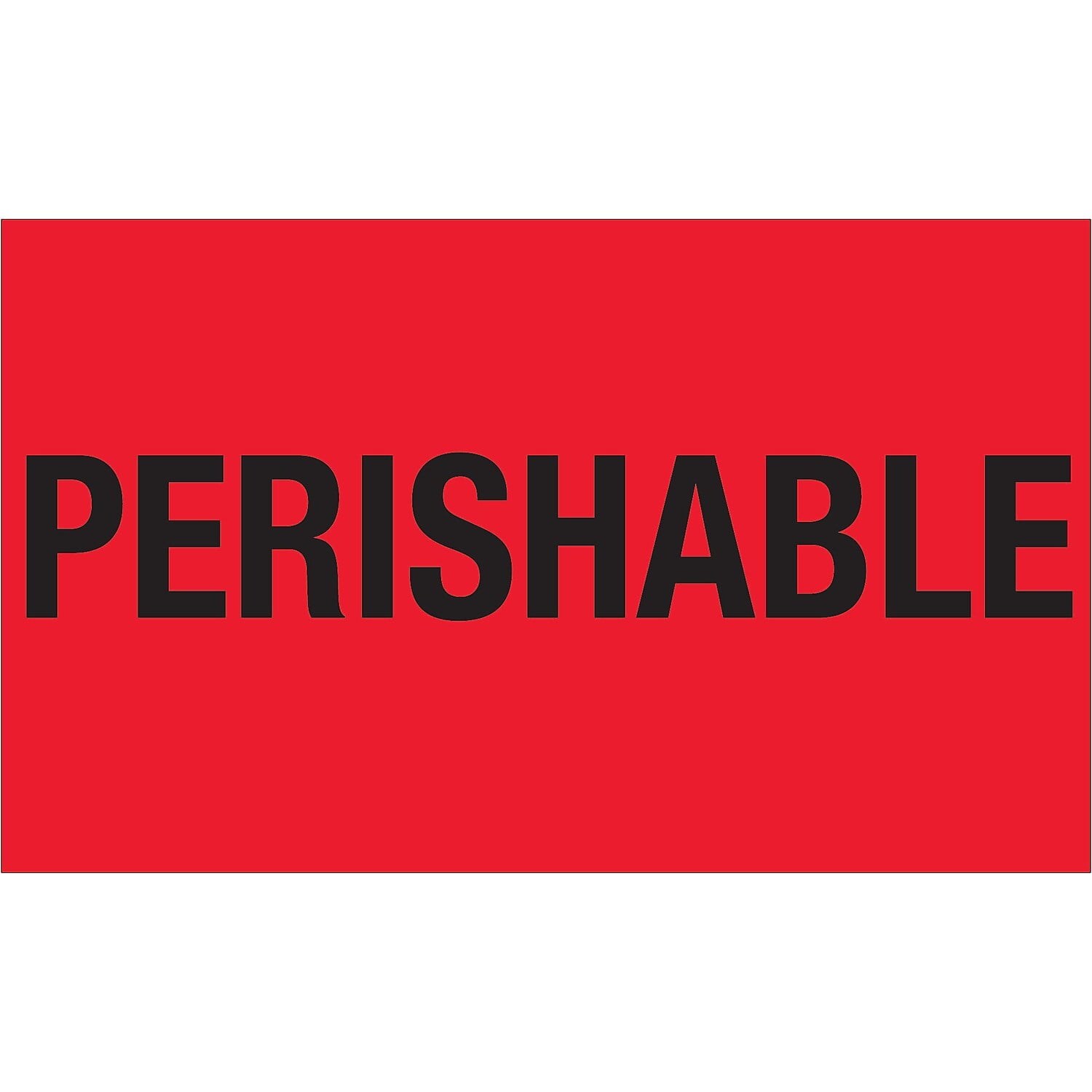3 x 5 in. - Perishable Fluorescent Red Labels
