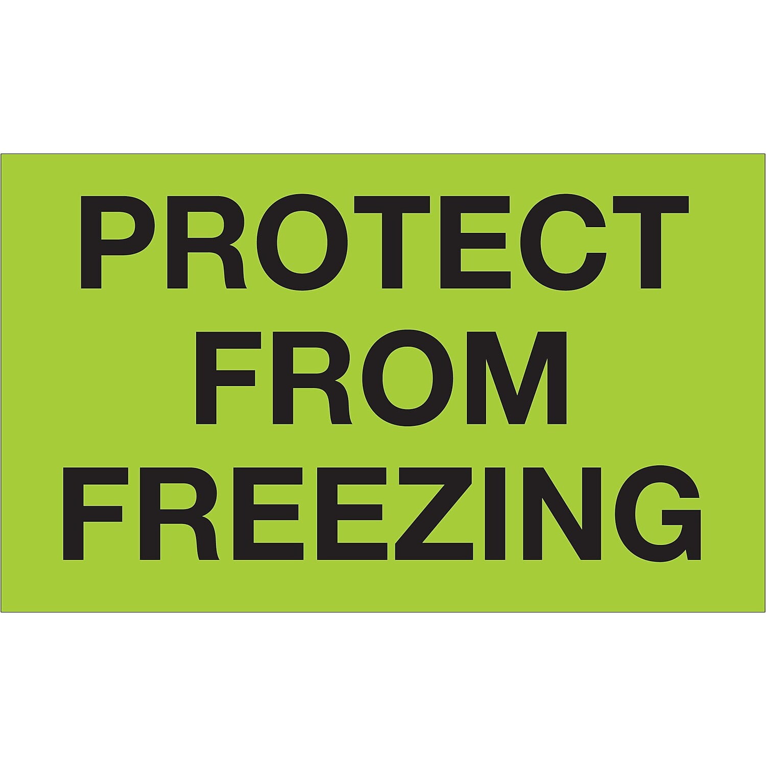 3 x 5 in. - Protect From Freezing Fluorescent Green Labels