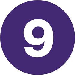 3 in. Circle - 9 Dark Blue Number Labels - Roll of 500
