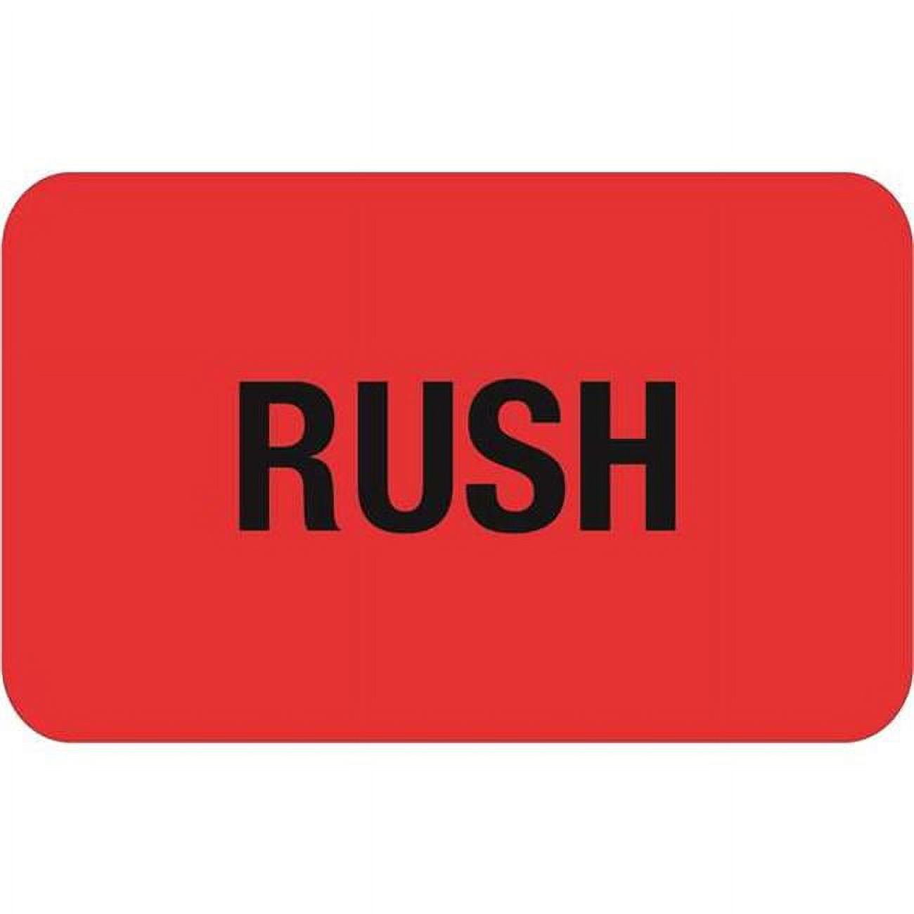 1.25 x 2 in. - Rush Fluorescent Red Labels - Roll of 500