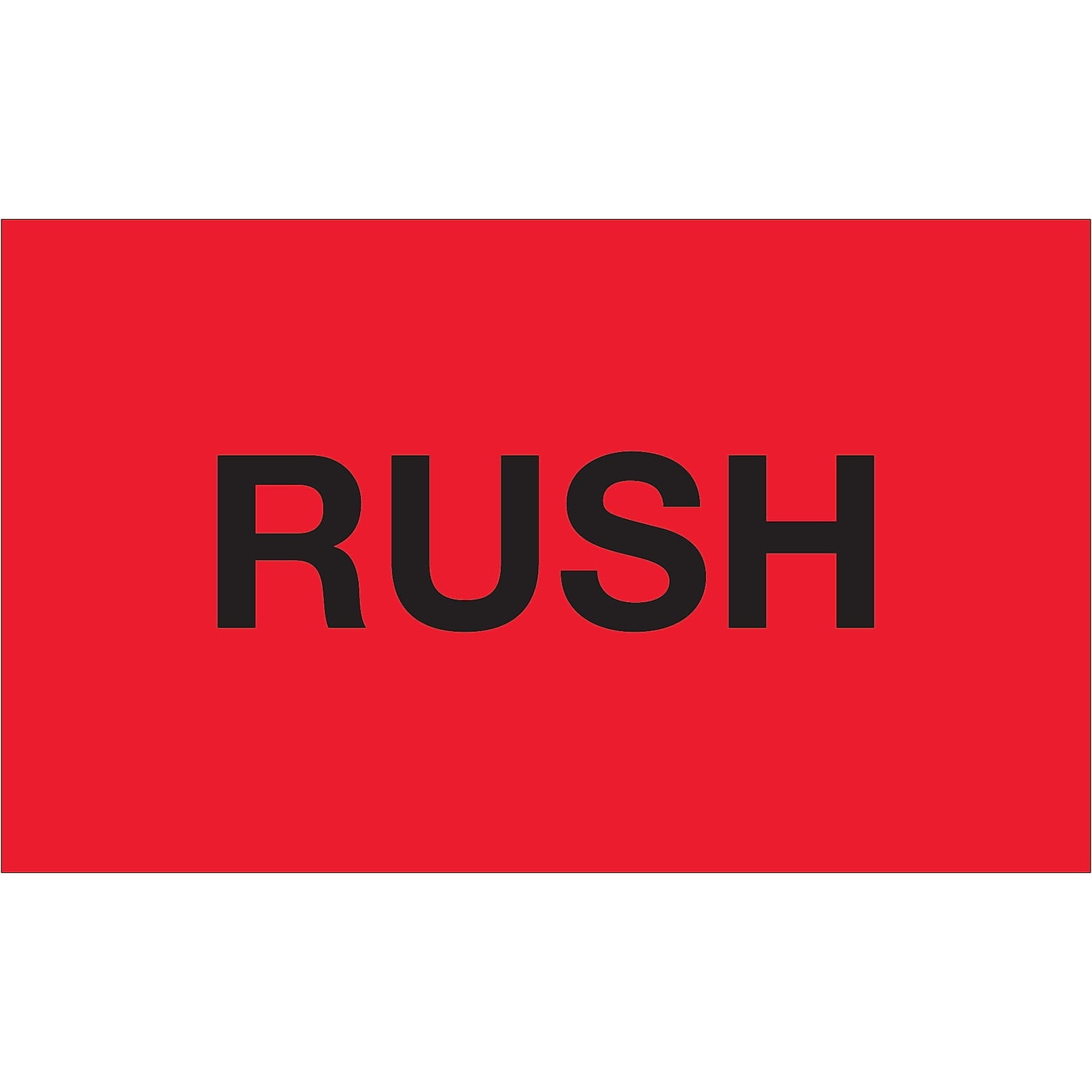 3 x 5 in. - Rush Fluorescent Red Labels