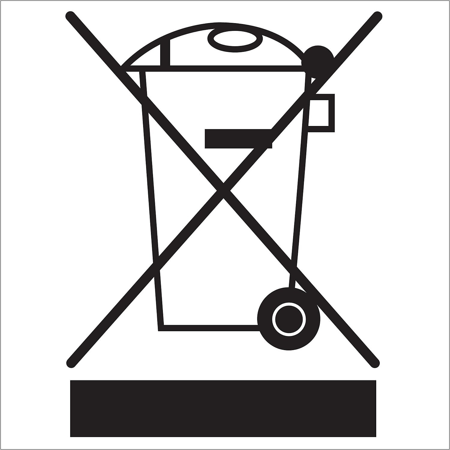 1 x 1 in. - WEEE Regulated Labels, Black & White - Roll of 500