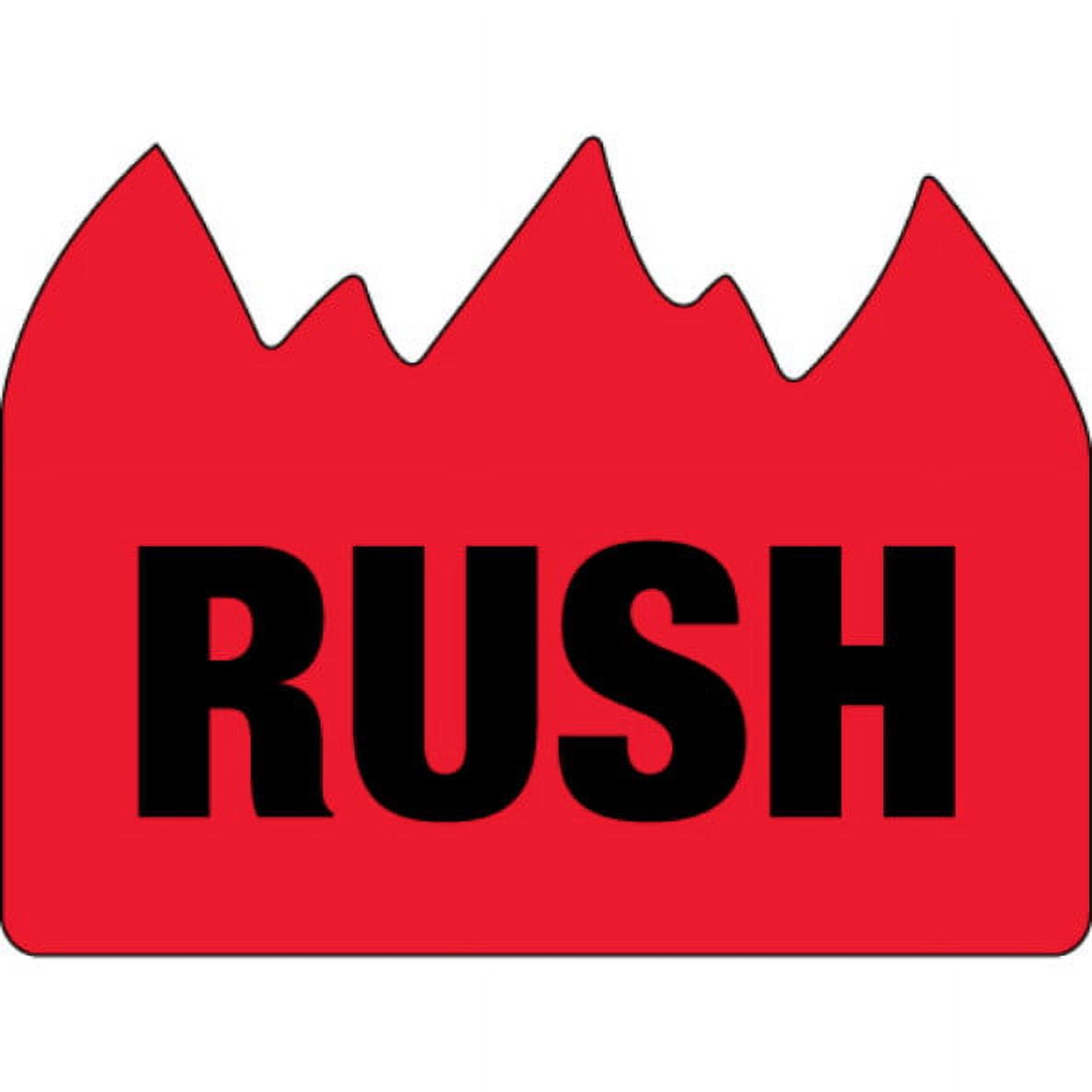 1.50 x 2 in. - Rush Bill of Lading Flame Labels - Red & Black
