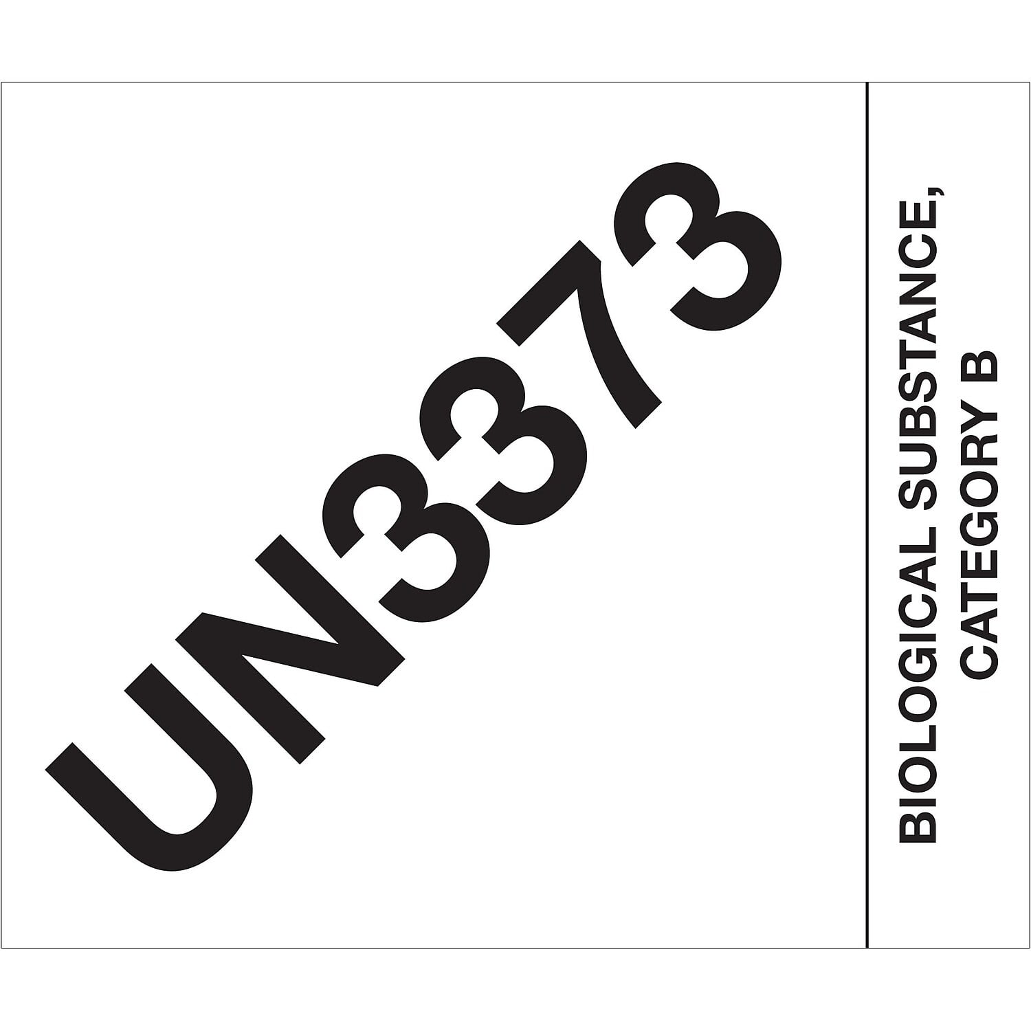 4 x 4.75 in. - UN3373 Biological Substance Category B Labels - Black & White