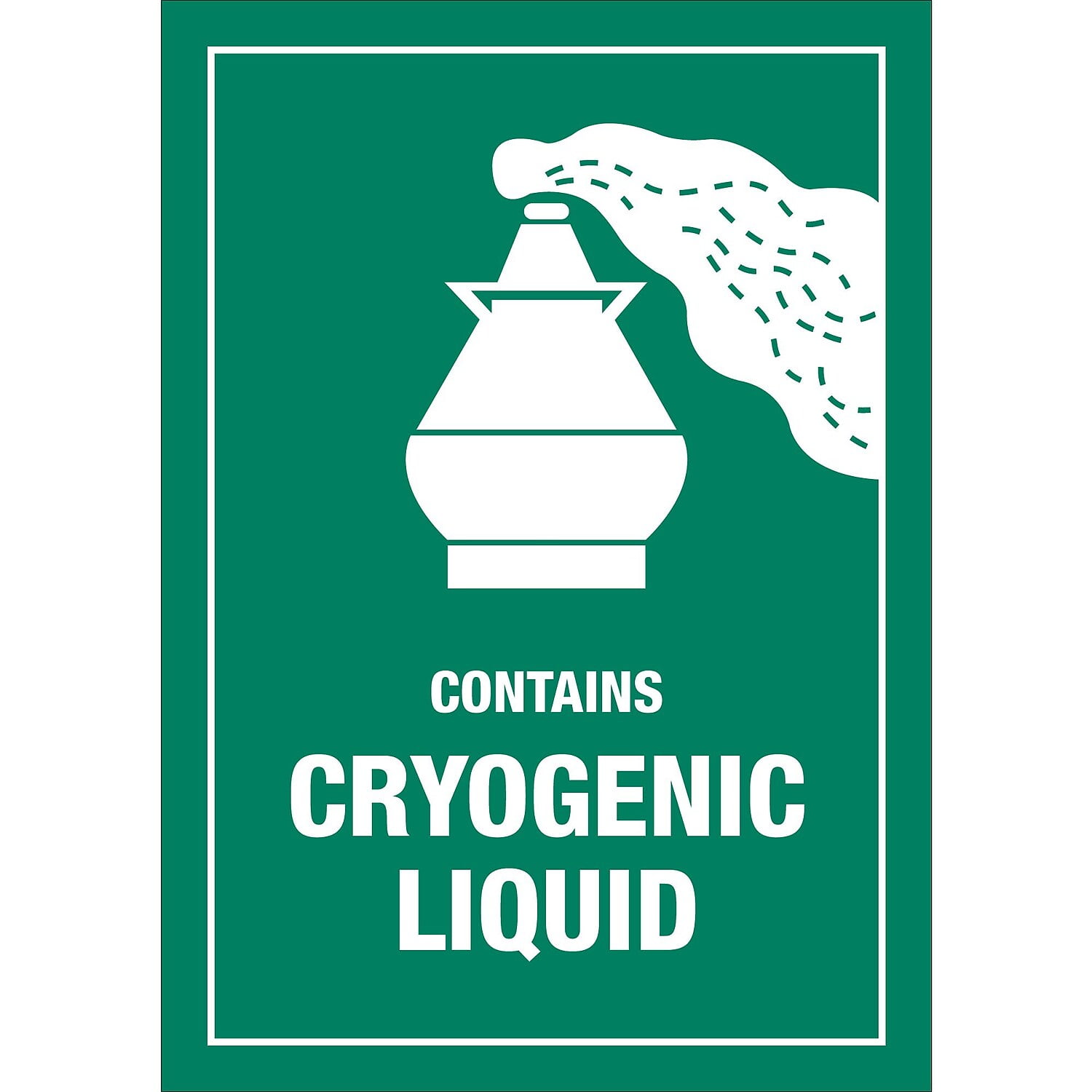 3 x 4.25 in. - Contains Cryogenic Liquid Labels - Green & White