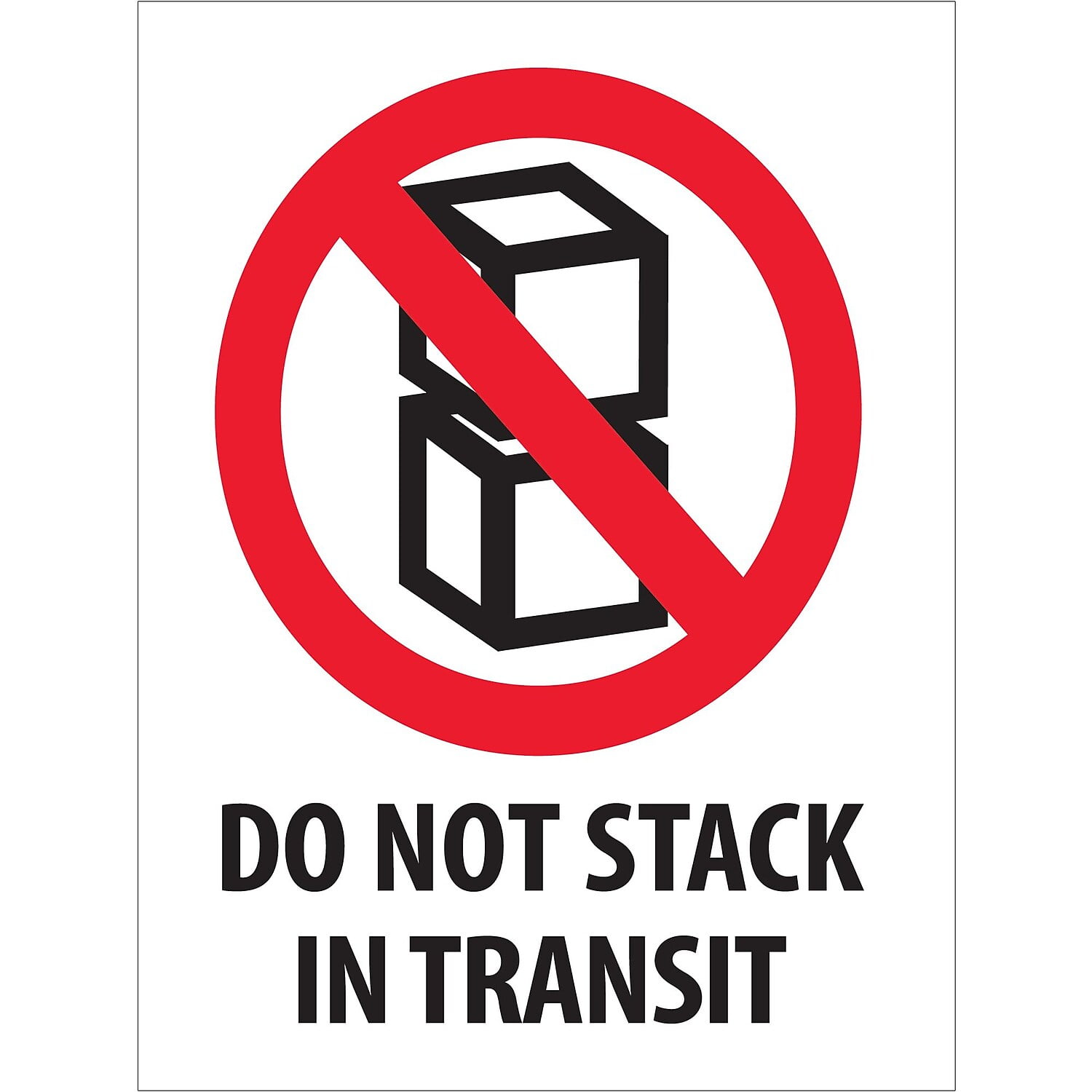 Tape Logic  3 x 4 in. - Do Not Stack in Transit Labels, Red, White & Black - Roll of 500