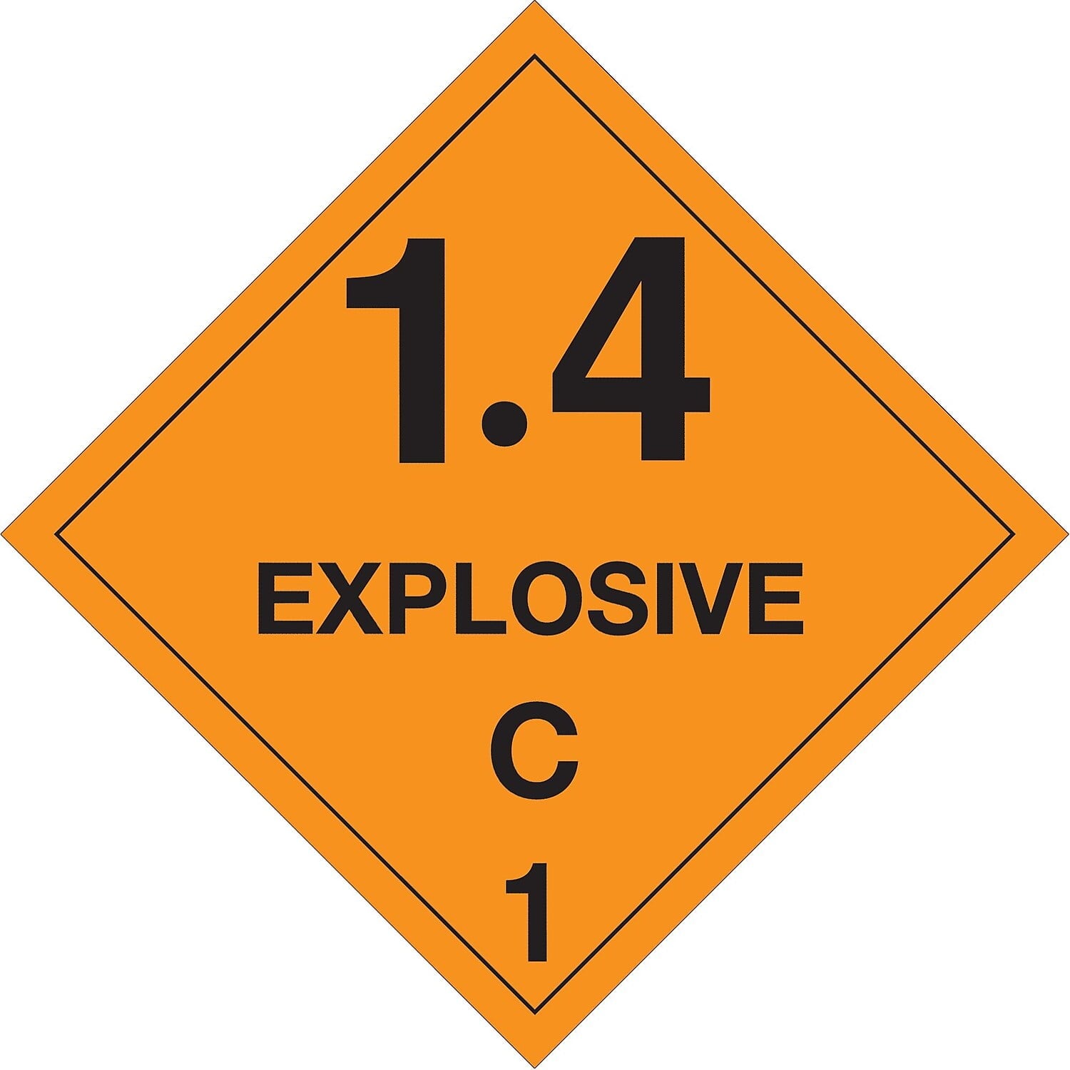 Tape Logic  4 x 4 in. - Explosive - 1.4C - 1 Labels - Orange & Black - Roll of 500