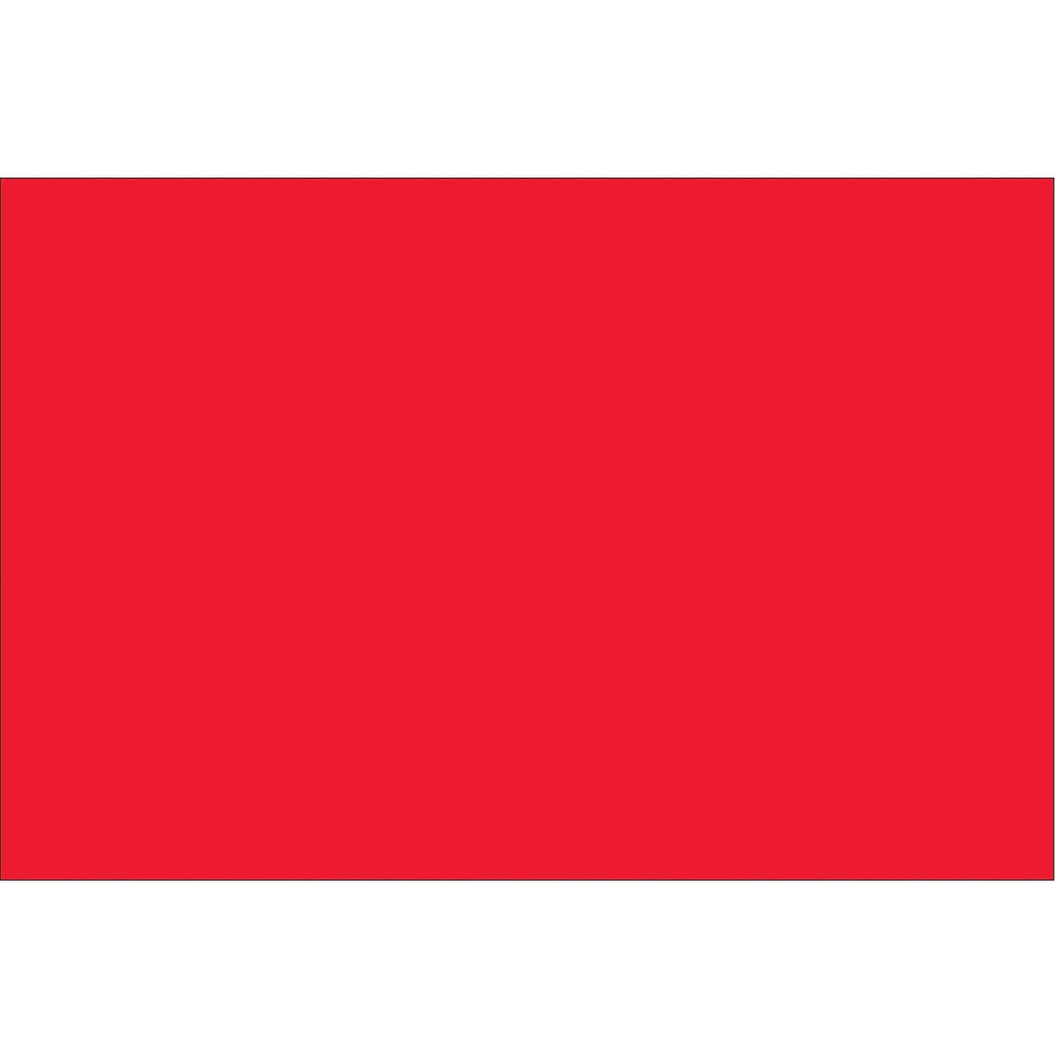 2 x 4 in. Fluorescent Red Inventory Rectangle Labels
