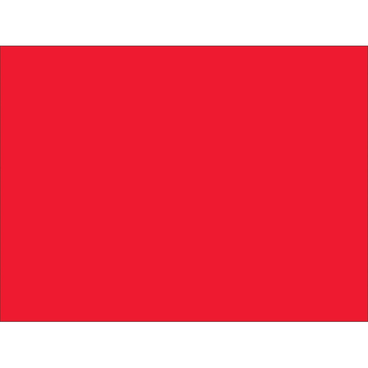 5 x 7 in. Fluorescent Red Inventory Rectangle Labels - Roll of 500