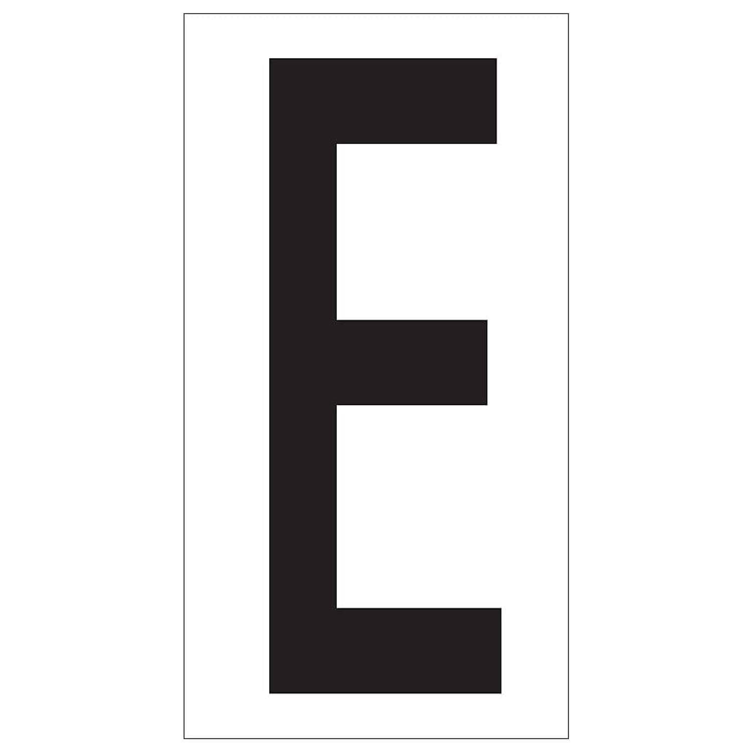 3.50 in. E Vinyl Warehouse Letter Labels, Black & White - Case of 50