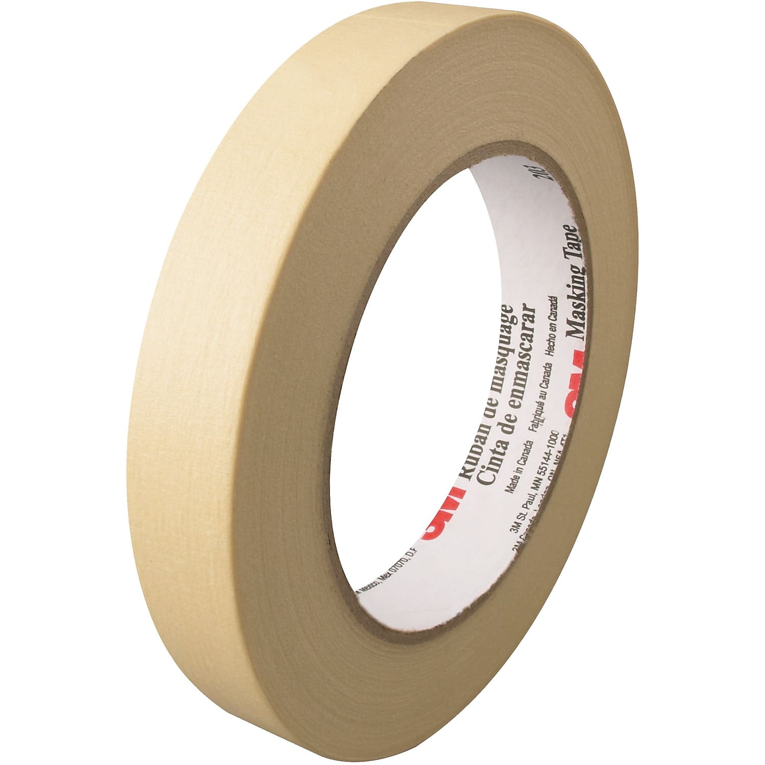 Masking Tape,3/4x60 yd.,Natural,PK48, 3/4" W x 60 yds. L, Natural, 48 PK