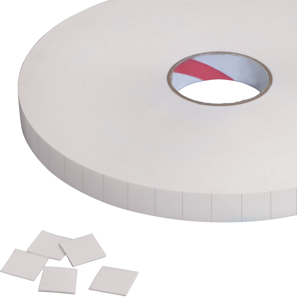0.75 x 0.75 in. 0.0312 in. Thick Polyethylene Double Sided Foam Squares, White - Roll of 864