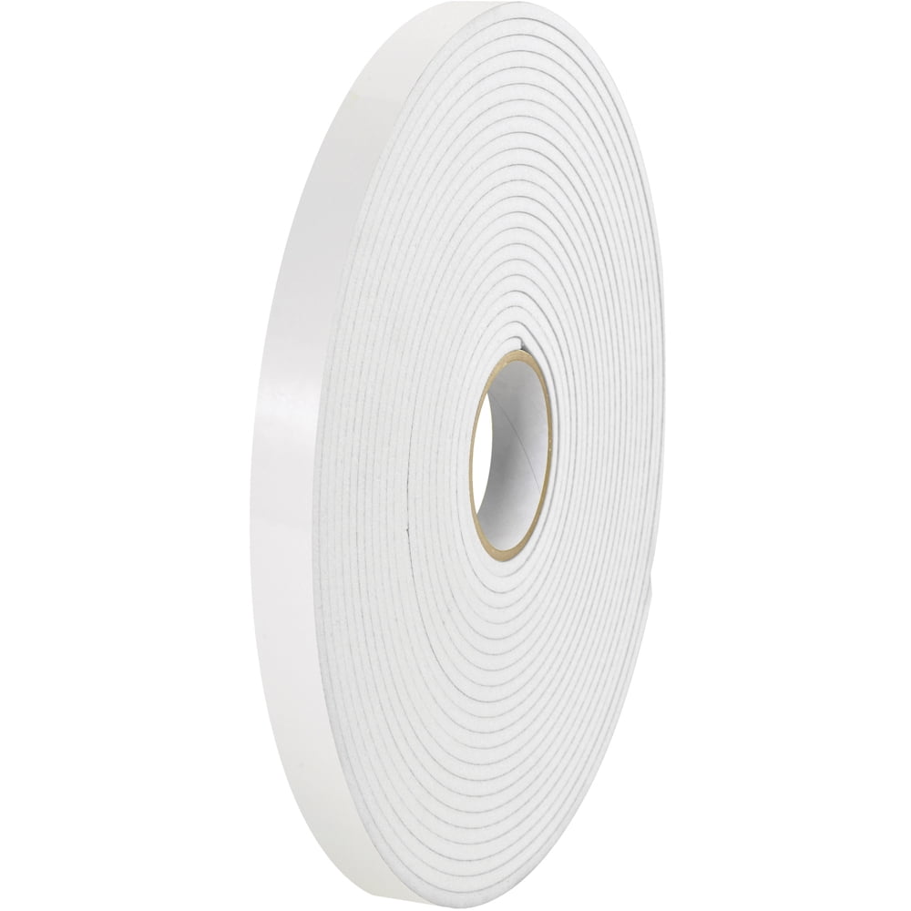 0.50 in. x 36 yards 0.062 in. White Thick Polyethylene Removable Double Sided Foam Tape - Pack of 2