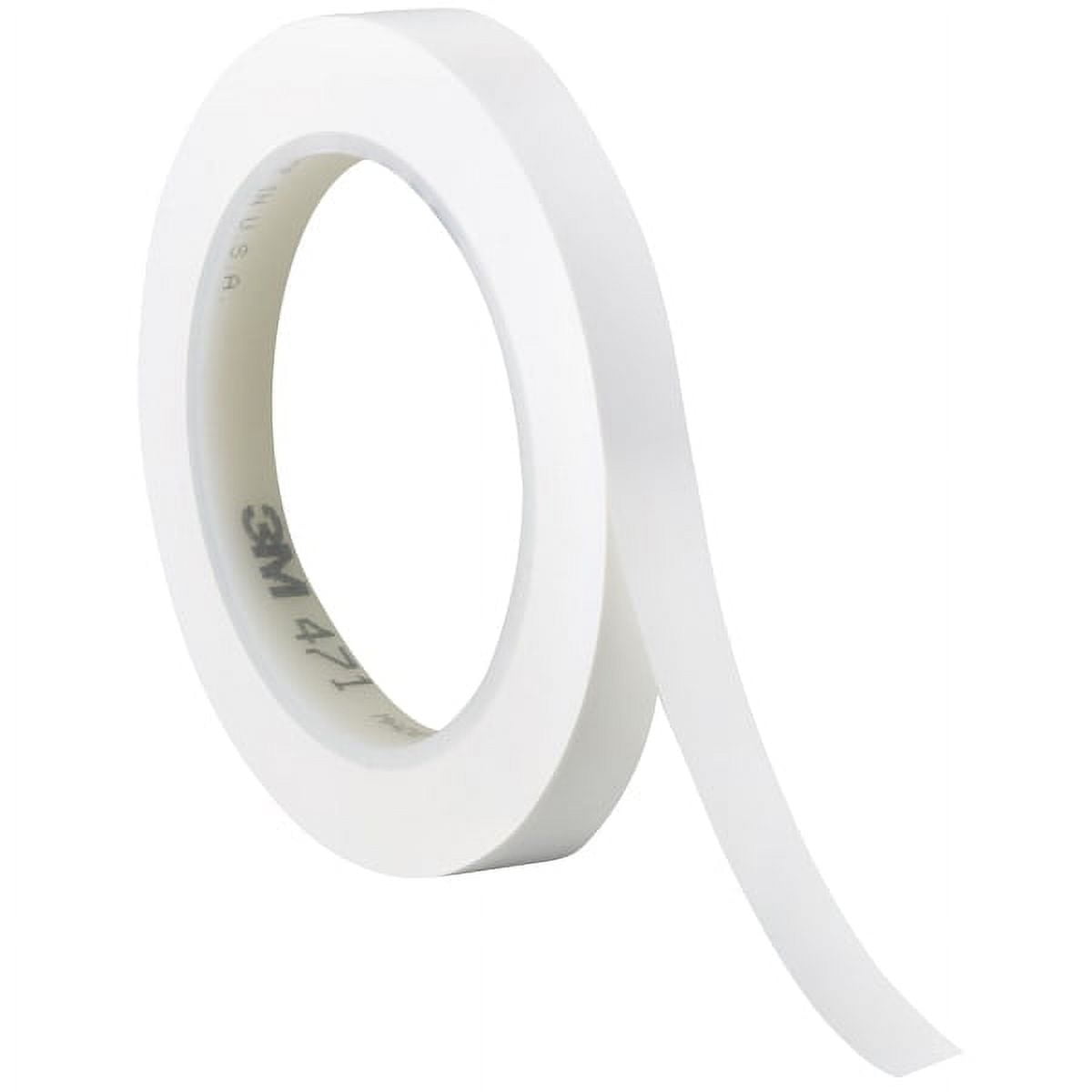 Picture of 3M T9614713PKW 0.25 in. x 36 yards White 471 Vinyl Tape&#44; White - Pack of 3