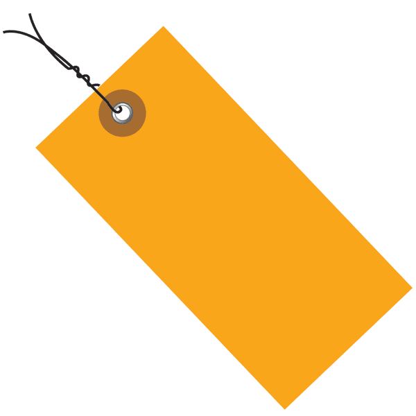 3.25 x 1.625 in. Orange Pre-Wired Shipping Tag, 100 Per Case