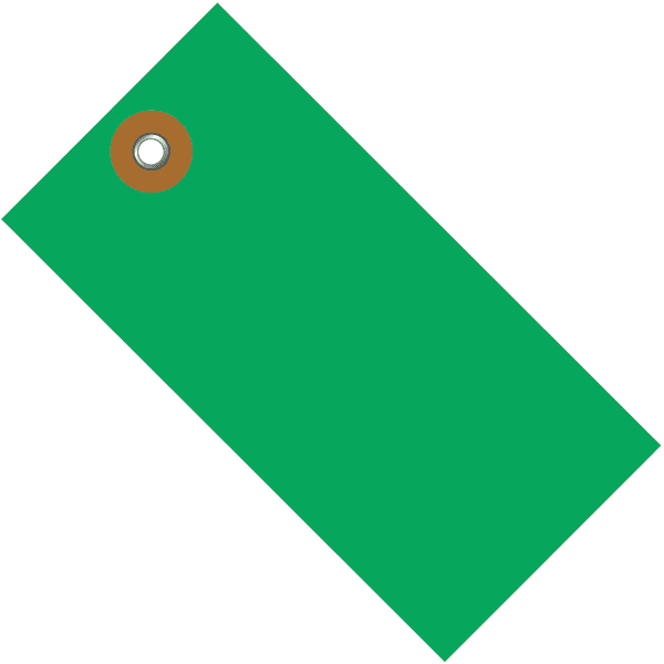 3.75 x 0.875 in. Green Shipping Tag, 100 Per Case