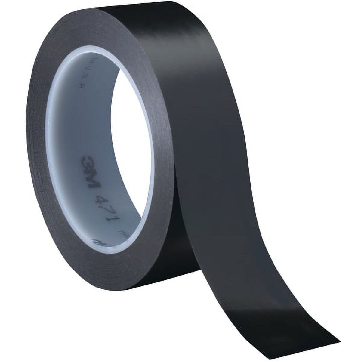 T9654713PKB Black Vinyl Tape, 1 in. x 36 Yards - Pack of 3 - 3 Per Case