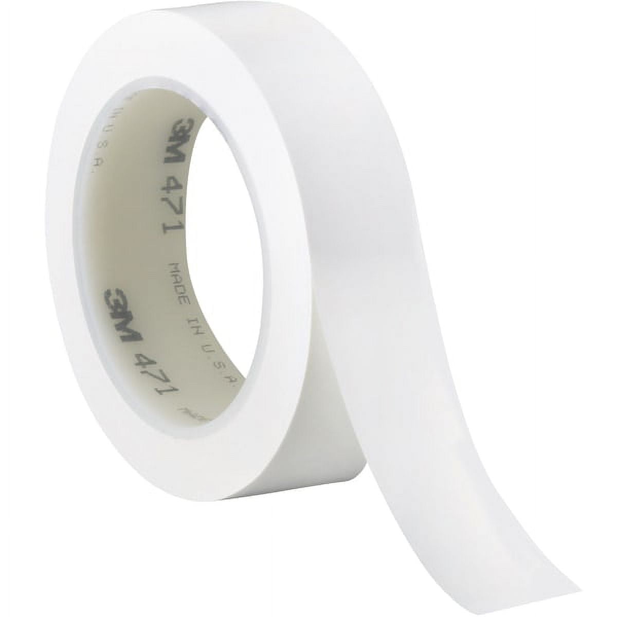 T9654713PKW White Vinyl Tape, 1 in. x 36 Yards - Pack of 3 - 3 Per Case