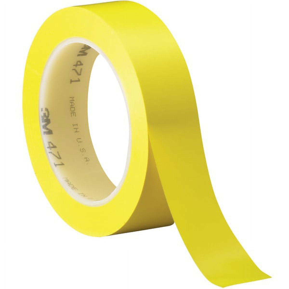 T9654713PKY Yellow Vinyl Tape, 1 in. x 36 Yards - Pack of 3 - 3 Per Case