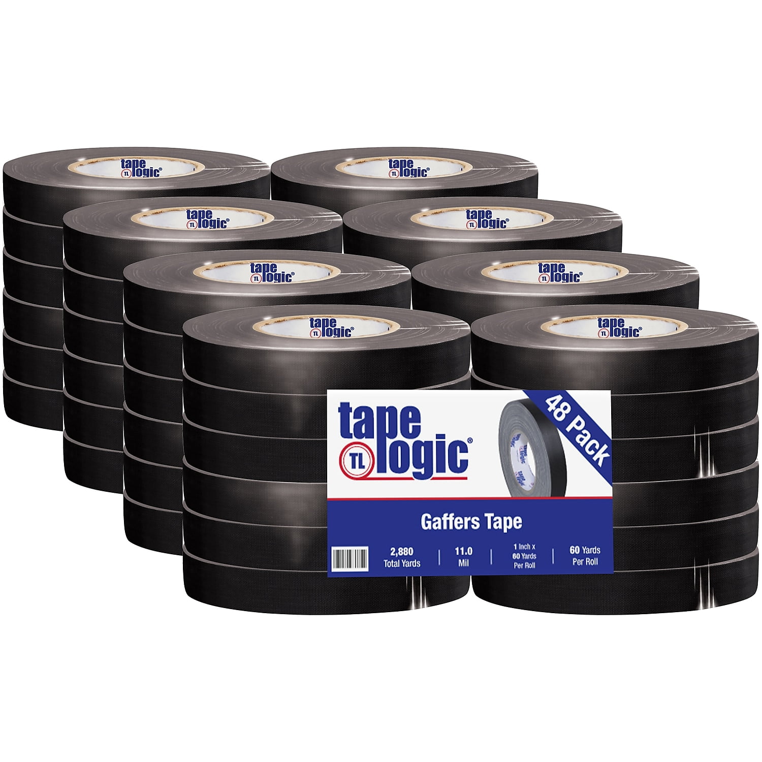 1 in. x 60 Yards Black  11 mil Gaffers Tape - 48 Per Case