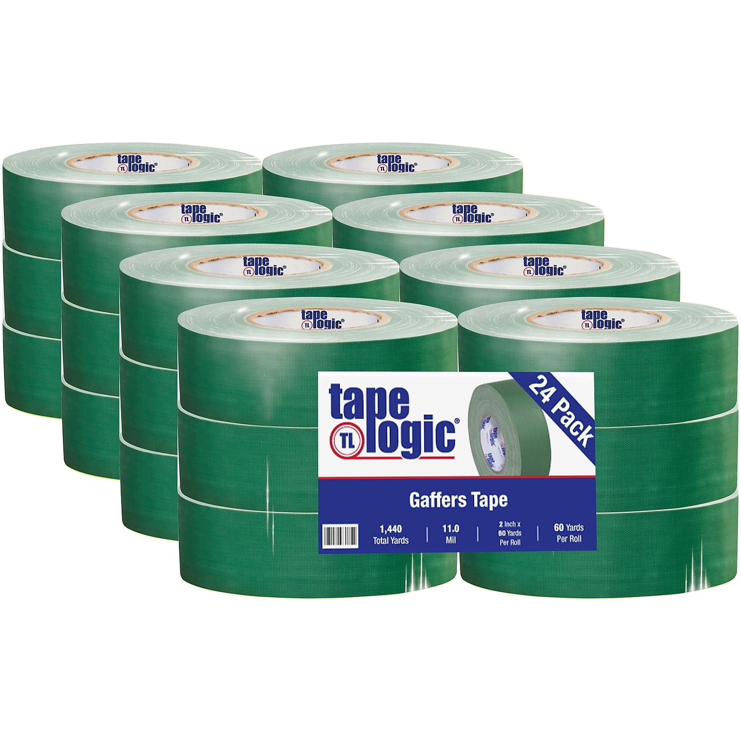 Tape Logic T98718G 2 in. x 60 Yards Green Tape Logic 11 mil Gaffers Tape - 24 Per Case -  BOX Partners LLC