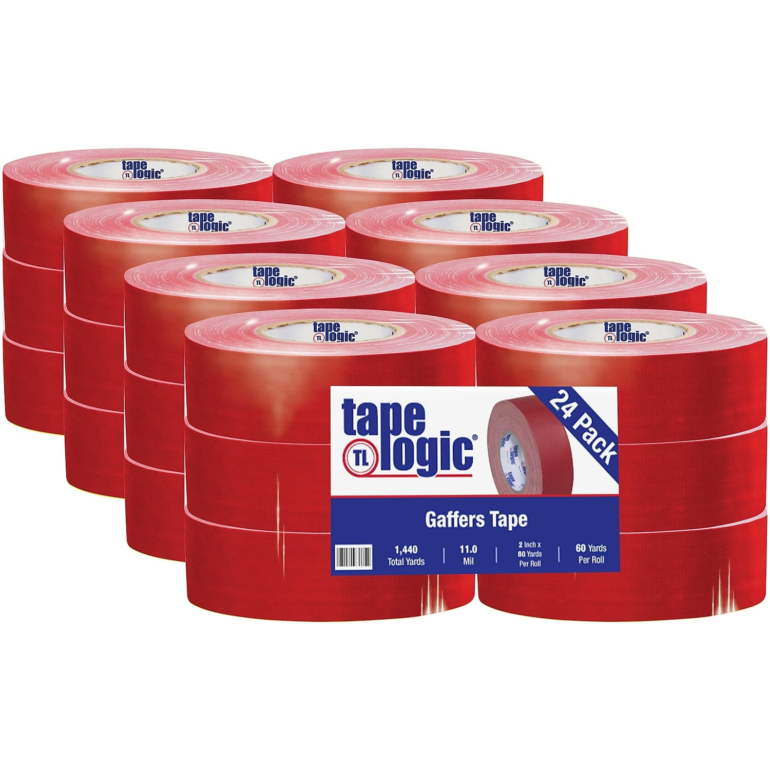 2 in. x 60 Yards Red  11 mil Gaffers Tape - 24 Per Case