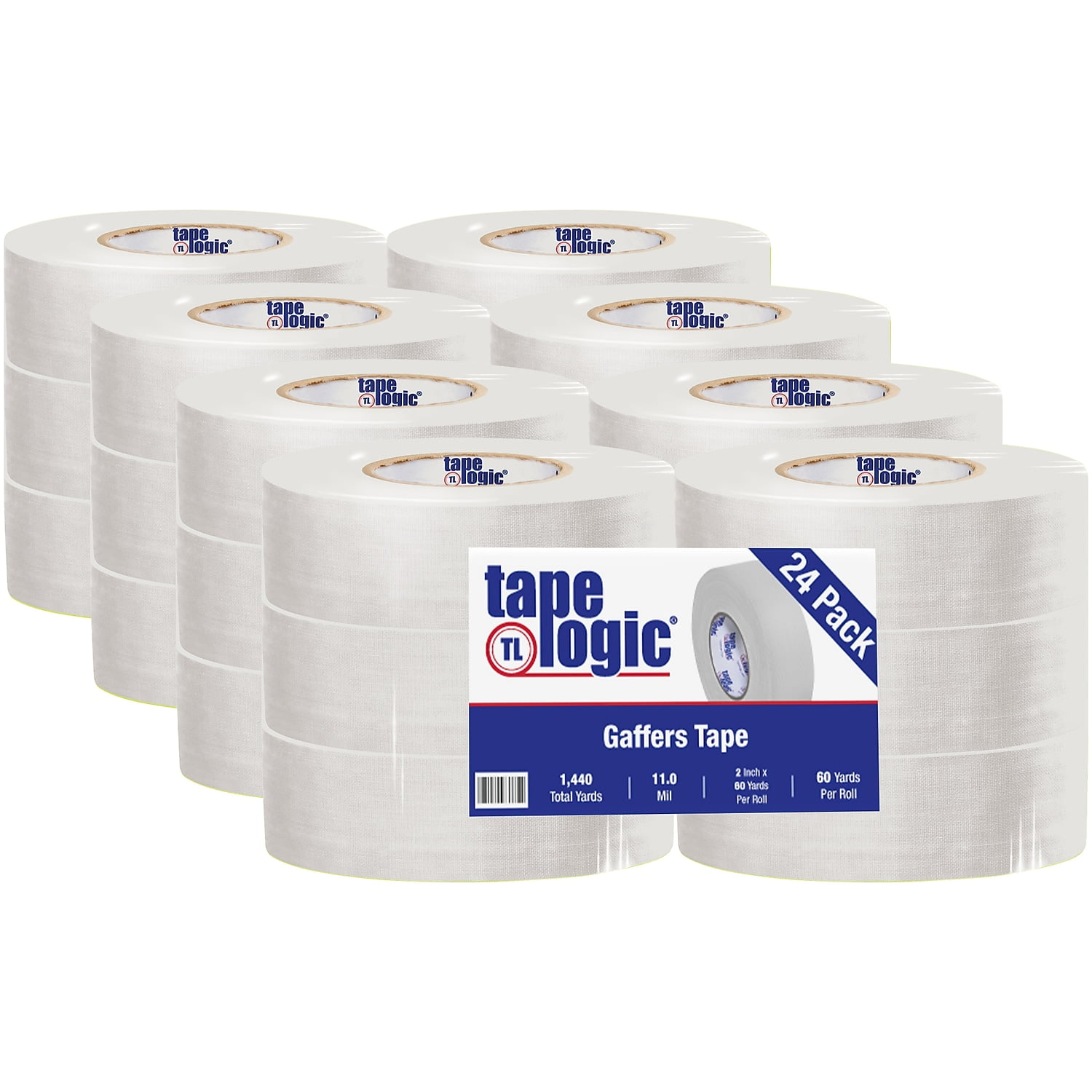 2 in. x 60 Yards White  11 mil Gaffers Tape - 24 Per Case