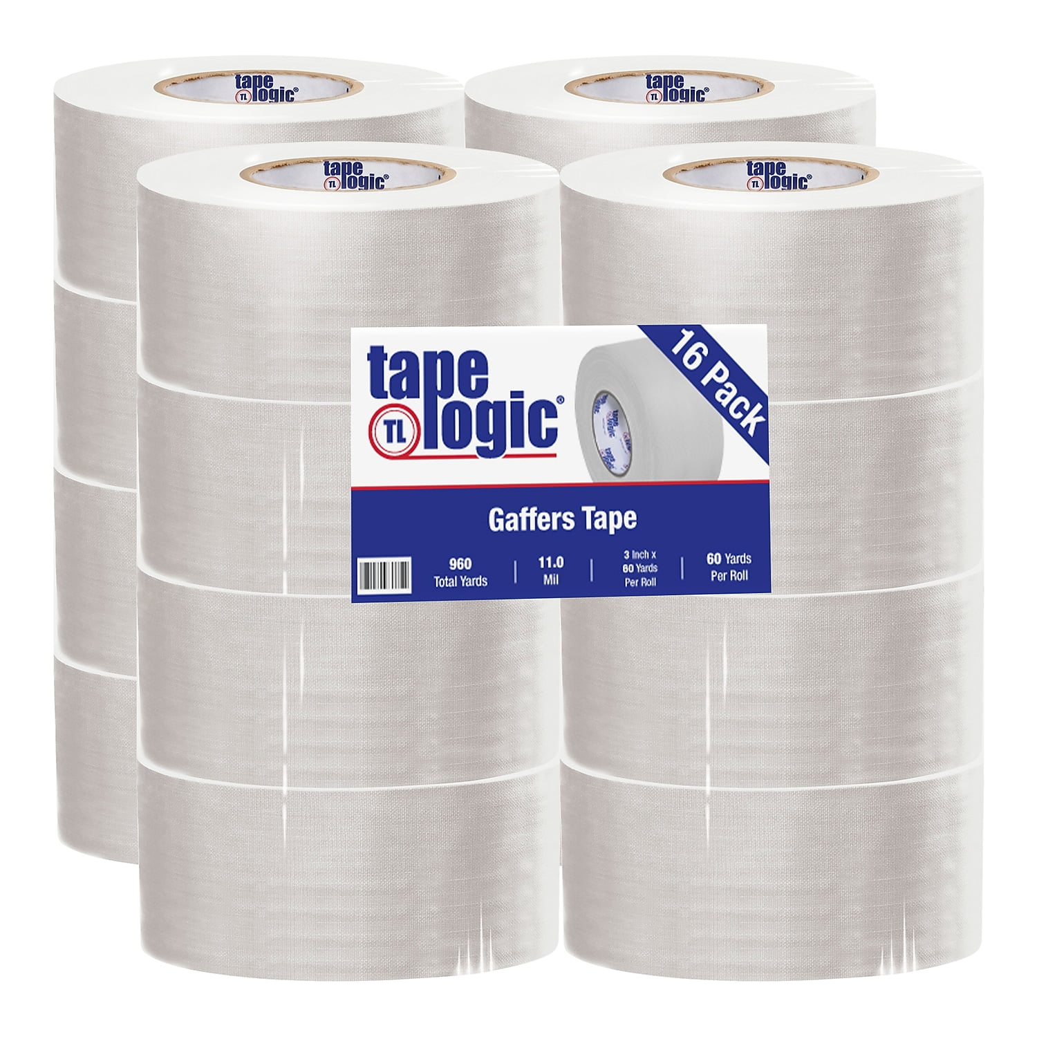 3 in. x 60 Yards White  11 mil Gaffers Tape - 16 Per Case