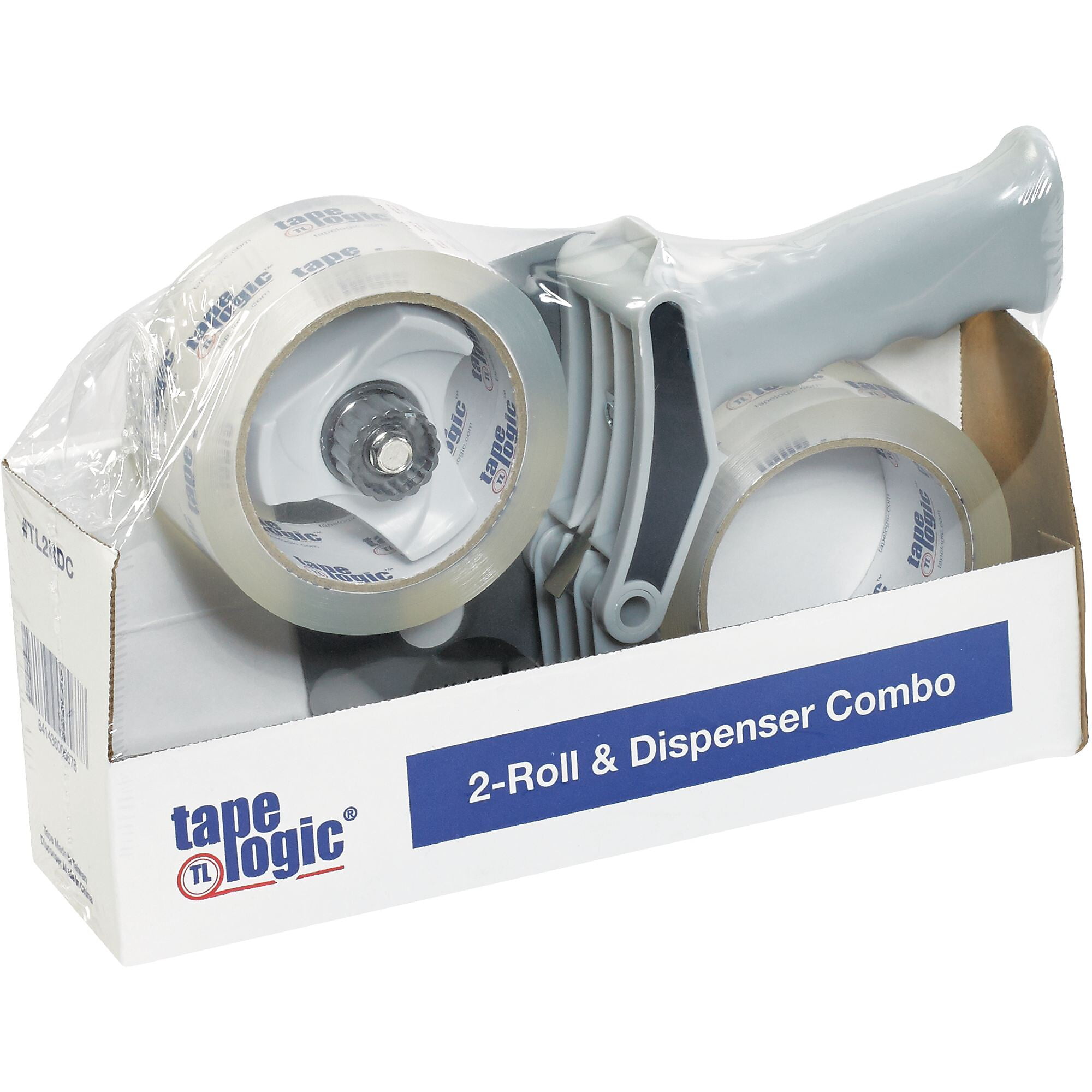 2-Roll Dispenser Combo, 2.6 Mil, 2" x 55 yds., Clear, 1/Each