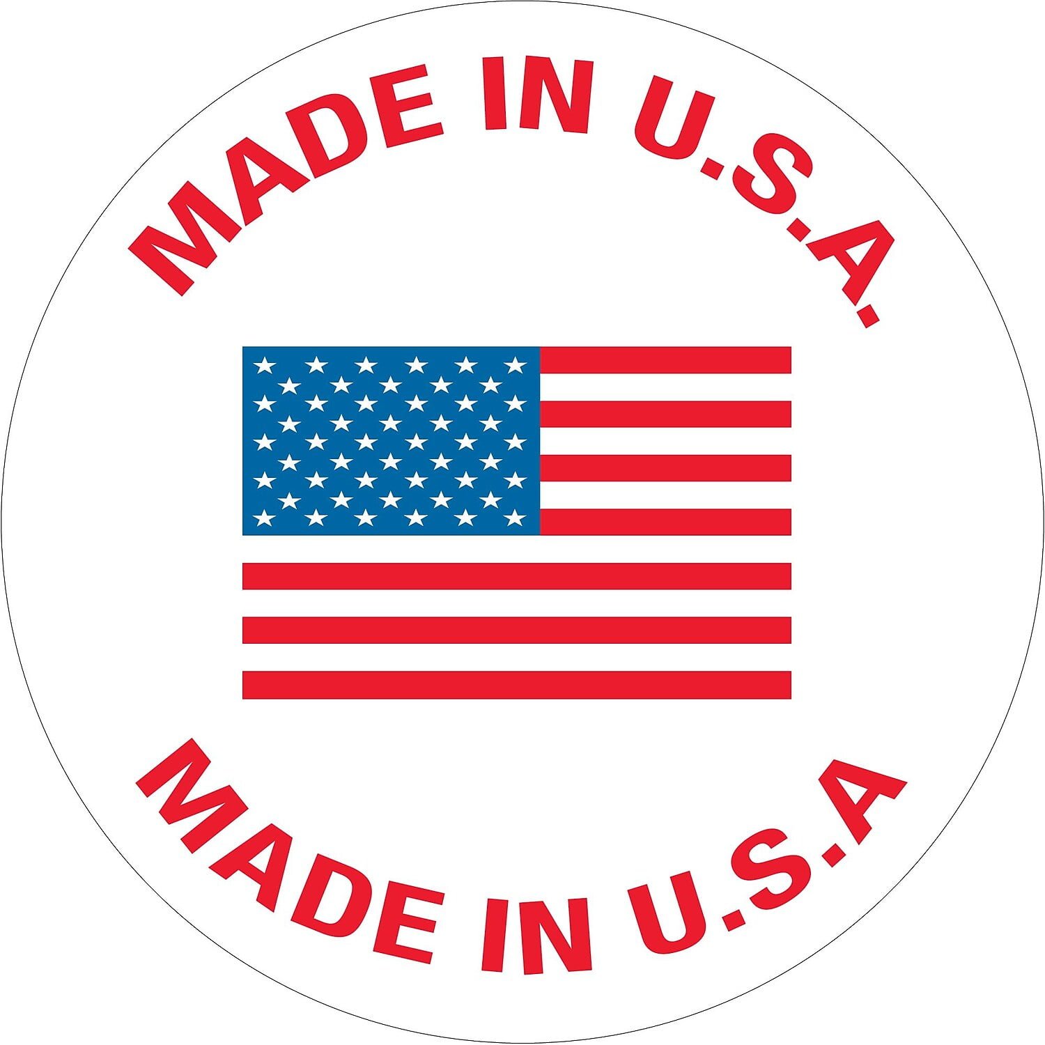 Tape Logic  1 in. Made in U.S.A. Circle Labels - Red, White & Blue - 500 per Roll -  BOX Partners LLC, TA50169