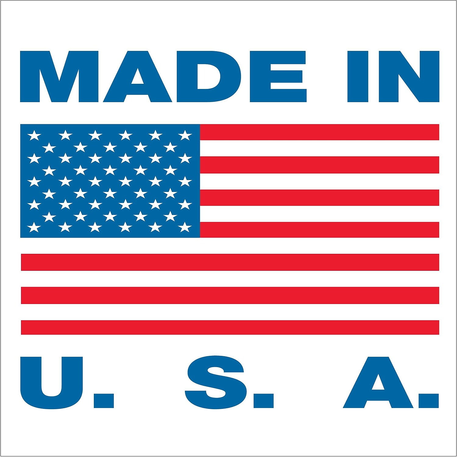 1 x 1 in. Made in U.S.A Labels - Red - White & Blue - 500 per Roll