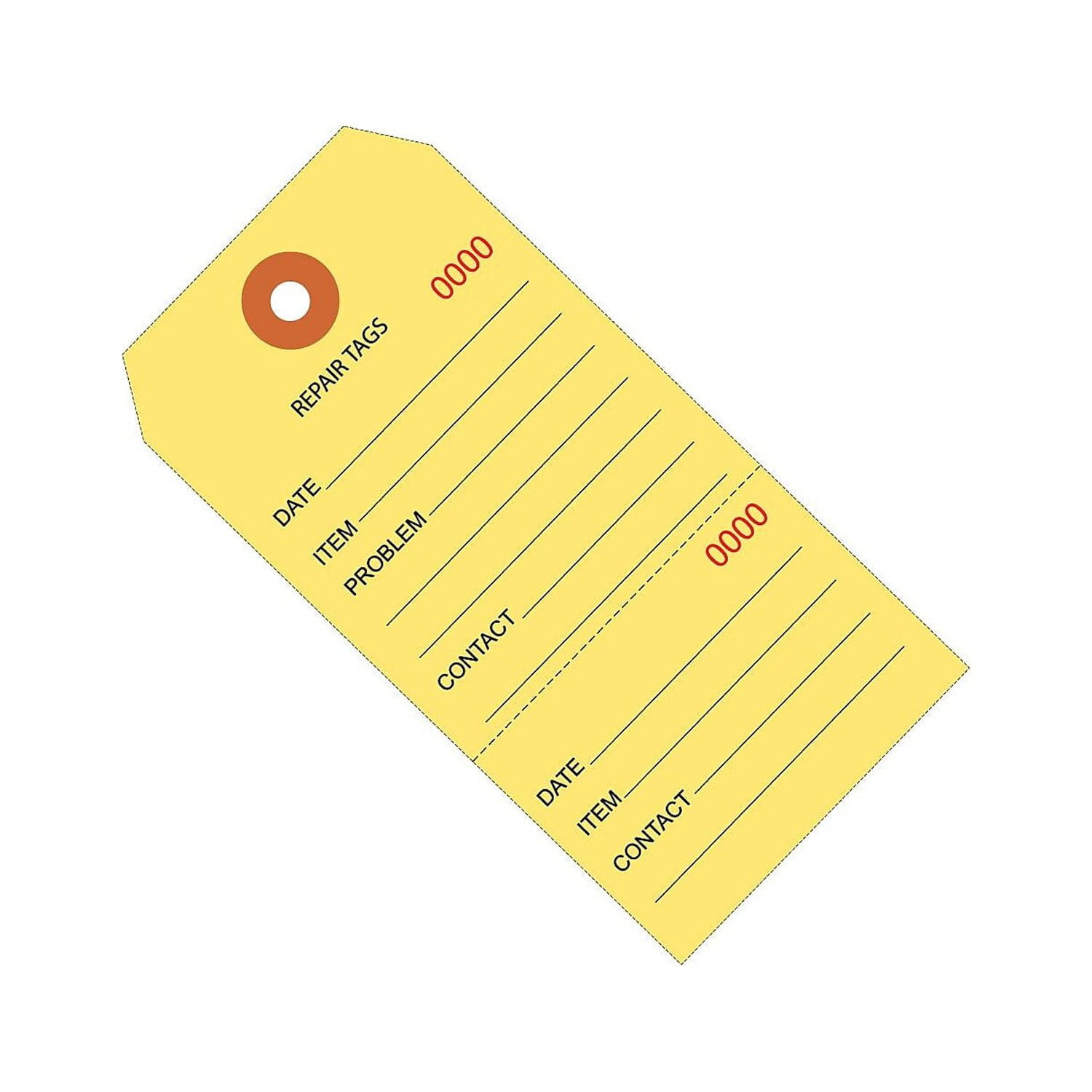 Picture of Box Partners G26202 6.25 x 3.12 in. Yellow Repair Tags Consecutively Numbered - Pack of 1000