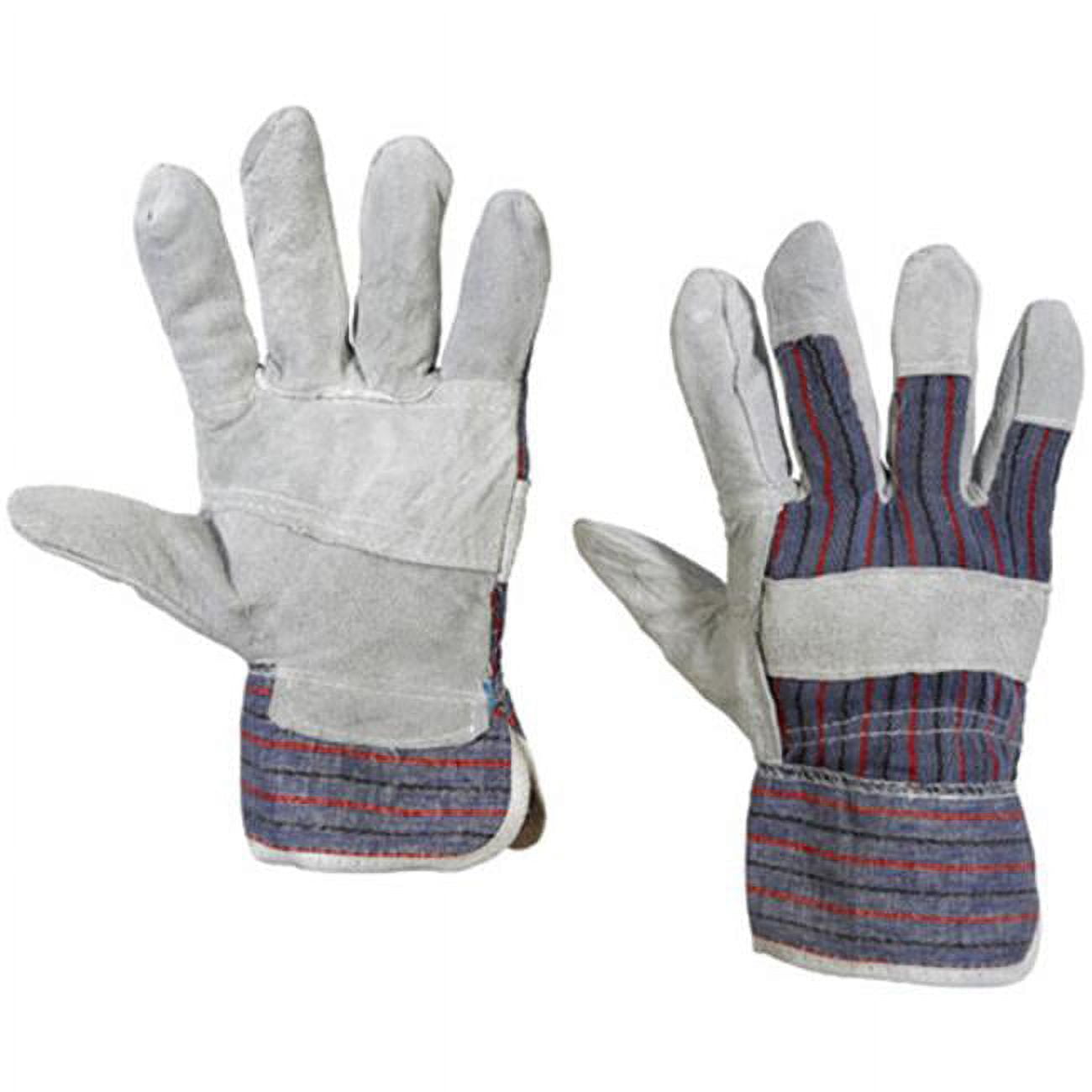 Leather Palm with Safety Cuff Gloves, Gray - Extra Large - 12 Pairs per Case