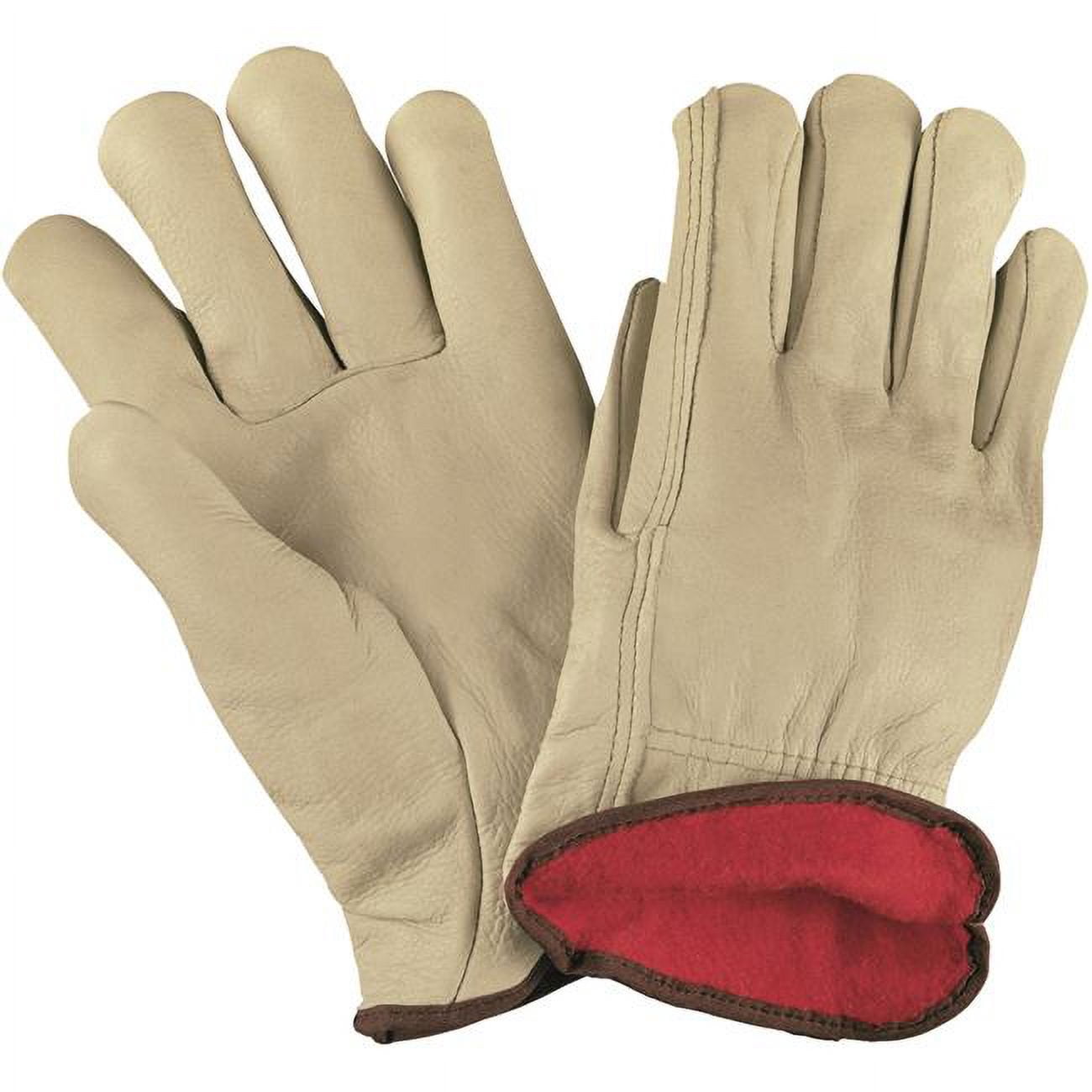 GLV1063L Cowhide Leather Drivers Gloves Lined, Natural - Large - 3 Pairs per Case