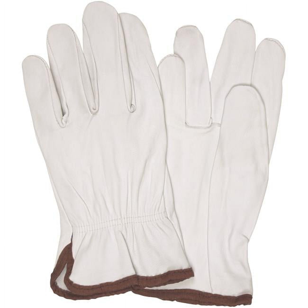 GLV1065M Goatskin Leather Drivers Gloves, White - Medium - 3 Pairs per Case
