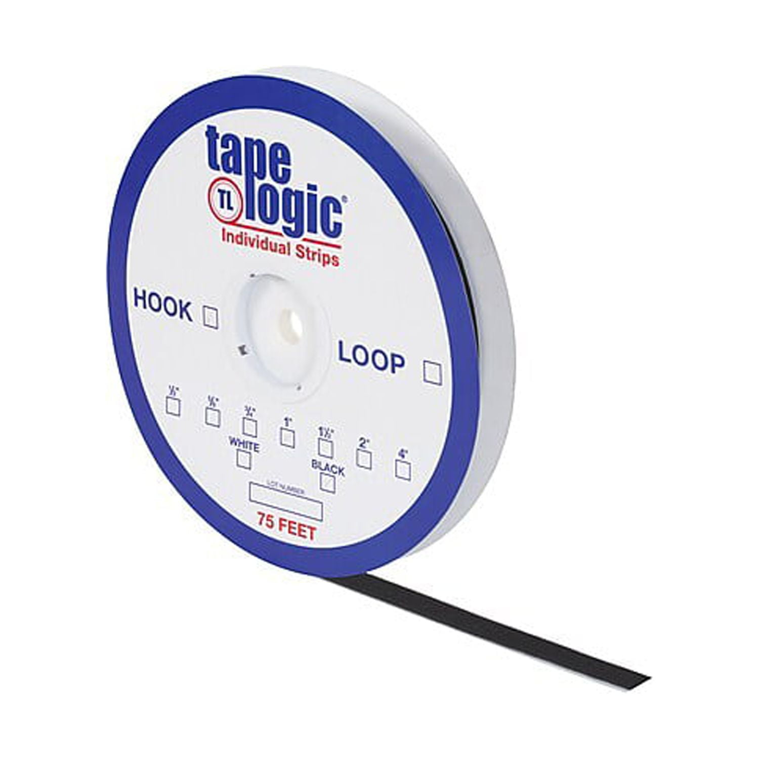 Picture of Tape Logic HLT109 0.75 in. x 75 ft. Black Hook Individual Tape Strips